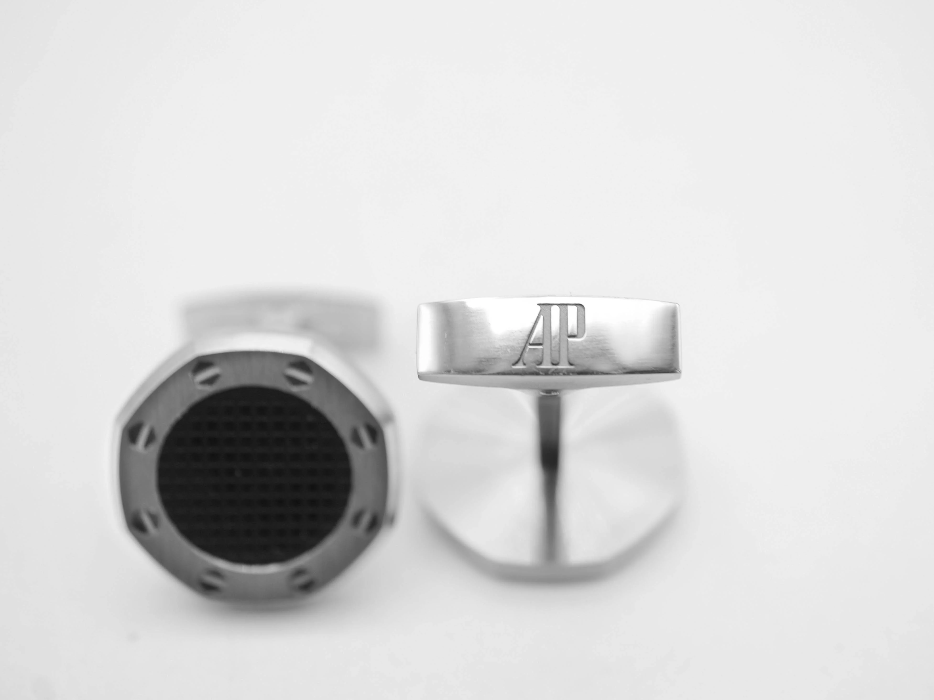 Audemars Piguet Audemars Piguet Stainless Steel Cufflinks in Black with Box - Image 3
