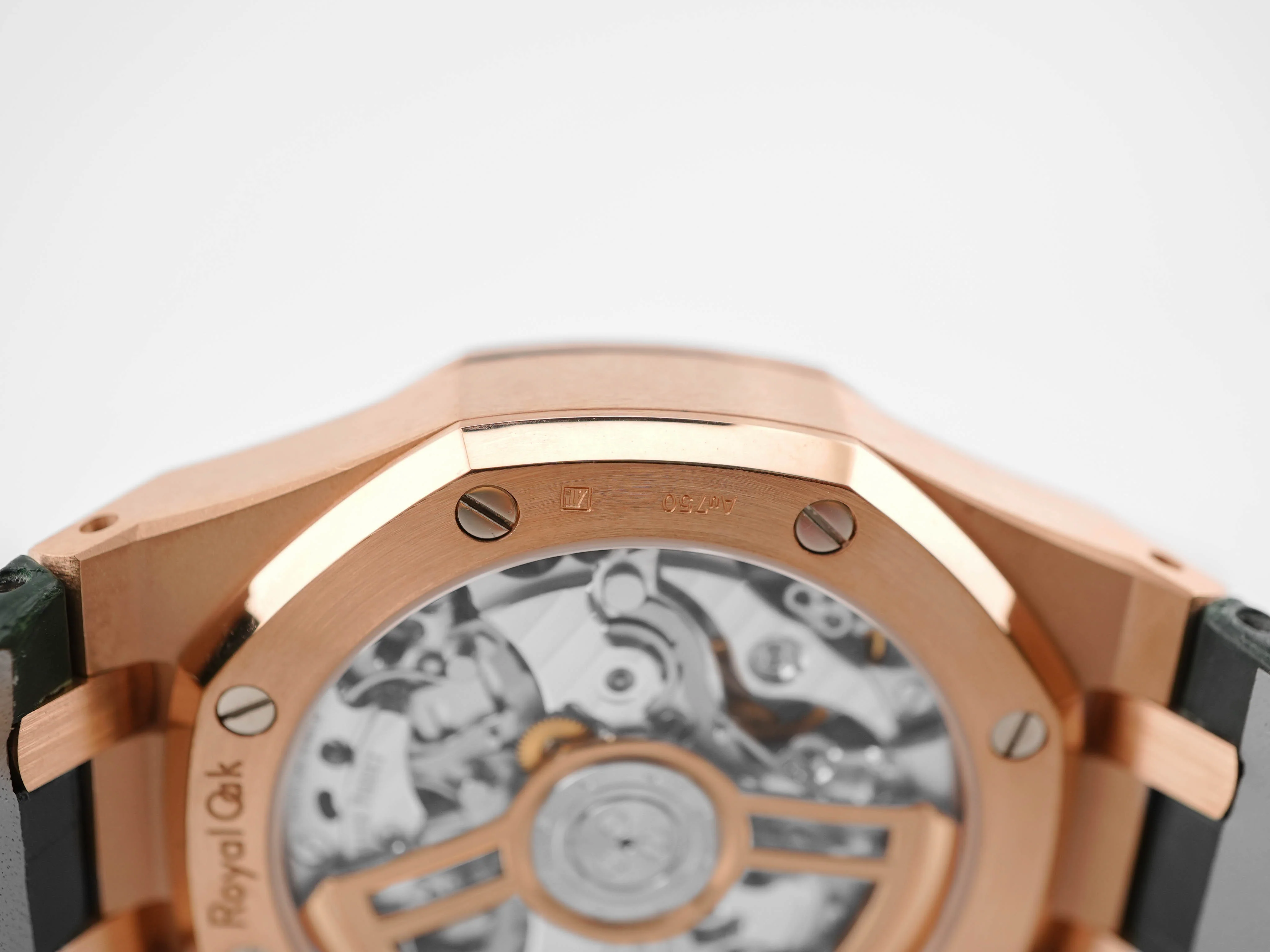 Audemars Piguet Royal Oak Chronograph 18K Rose Gold Green Dial Green Leather Strap Box and Papers 2024 - Image 9