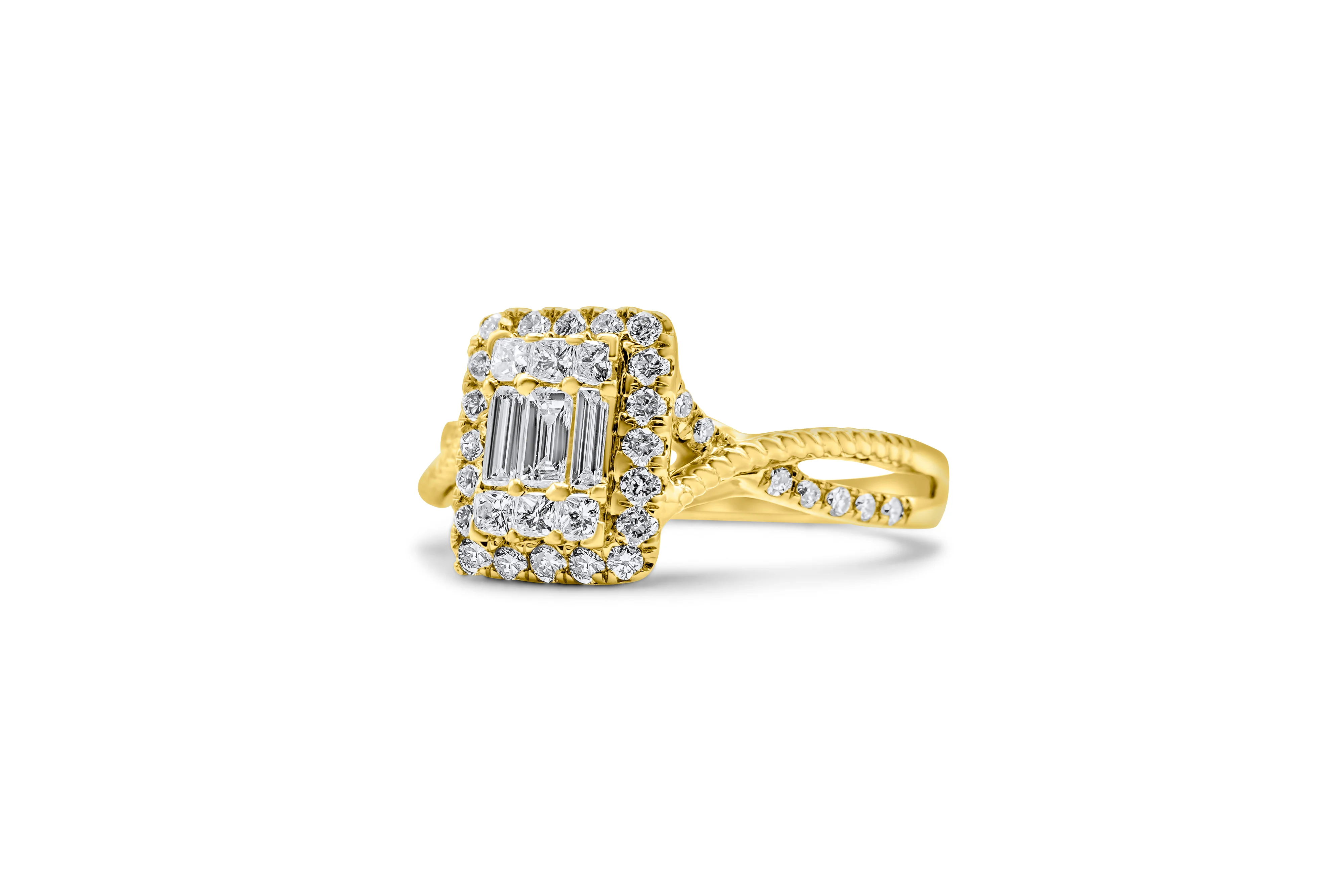14K Yellow Gold Ladies' Diamond Criss Cross Ring (0.53 CTW) - Image 2