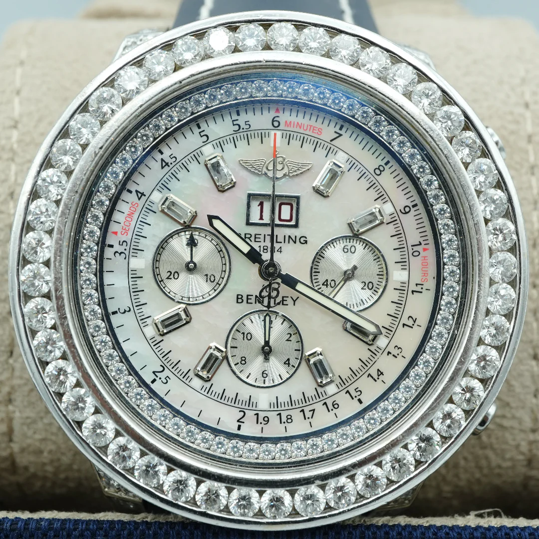 Breitling Bentley 6.75 48 mm Natural Diamond Bezel Mother Of Pearl Diamond Dial Diamond Case 2012 - Image 4