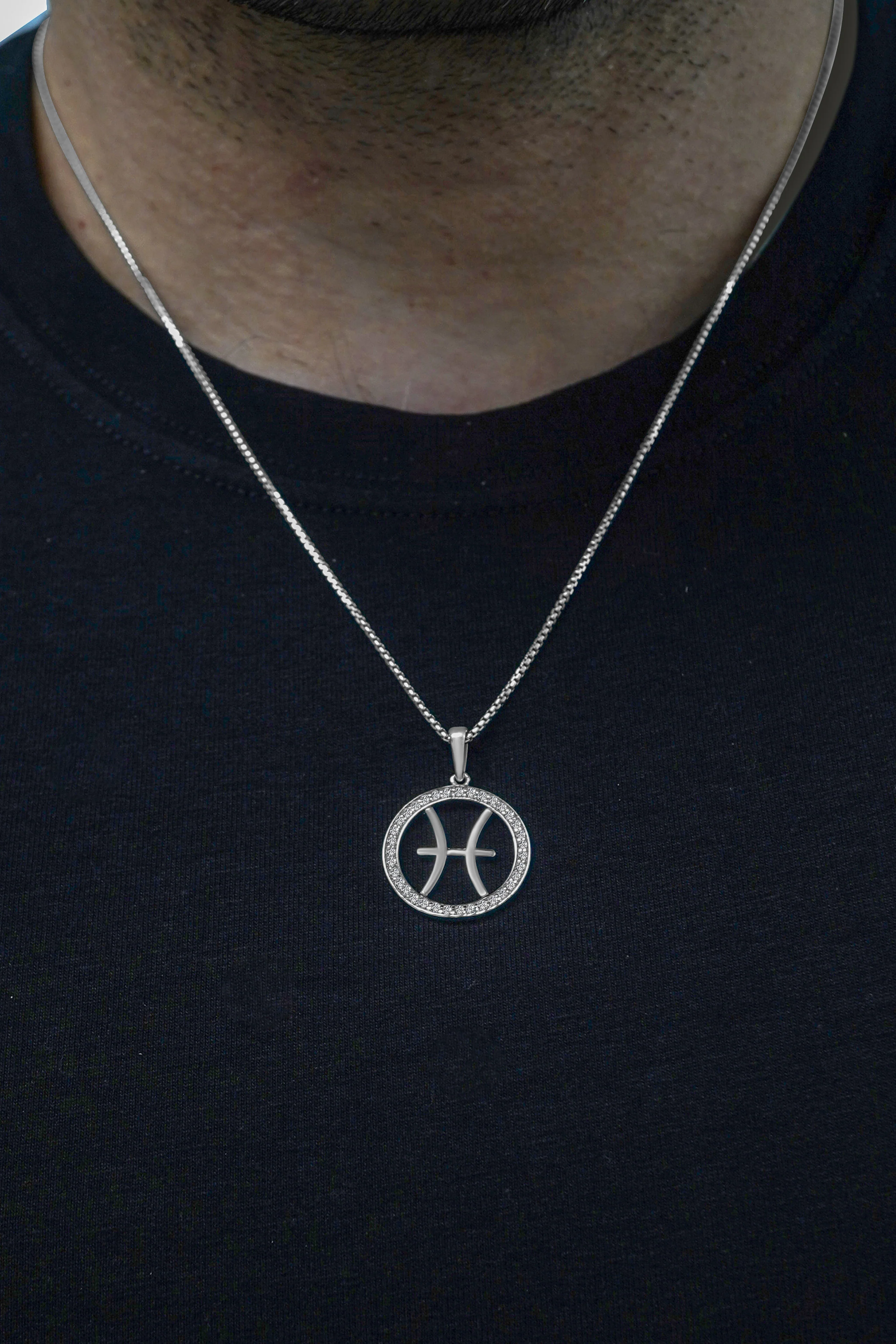 14K Gold Pisces Zodiac Diamond Men's Pendant (0.65 CTW) - Image 3