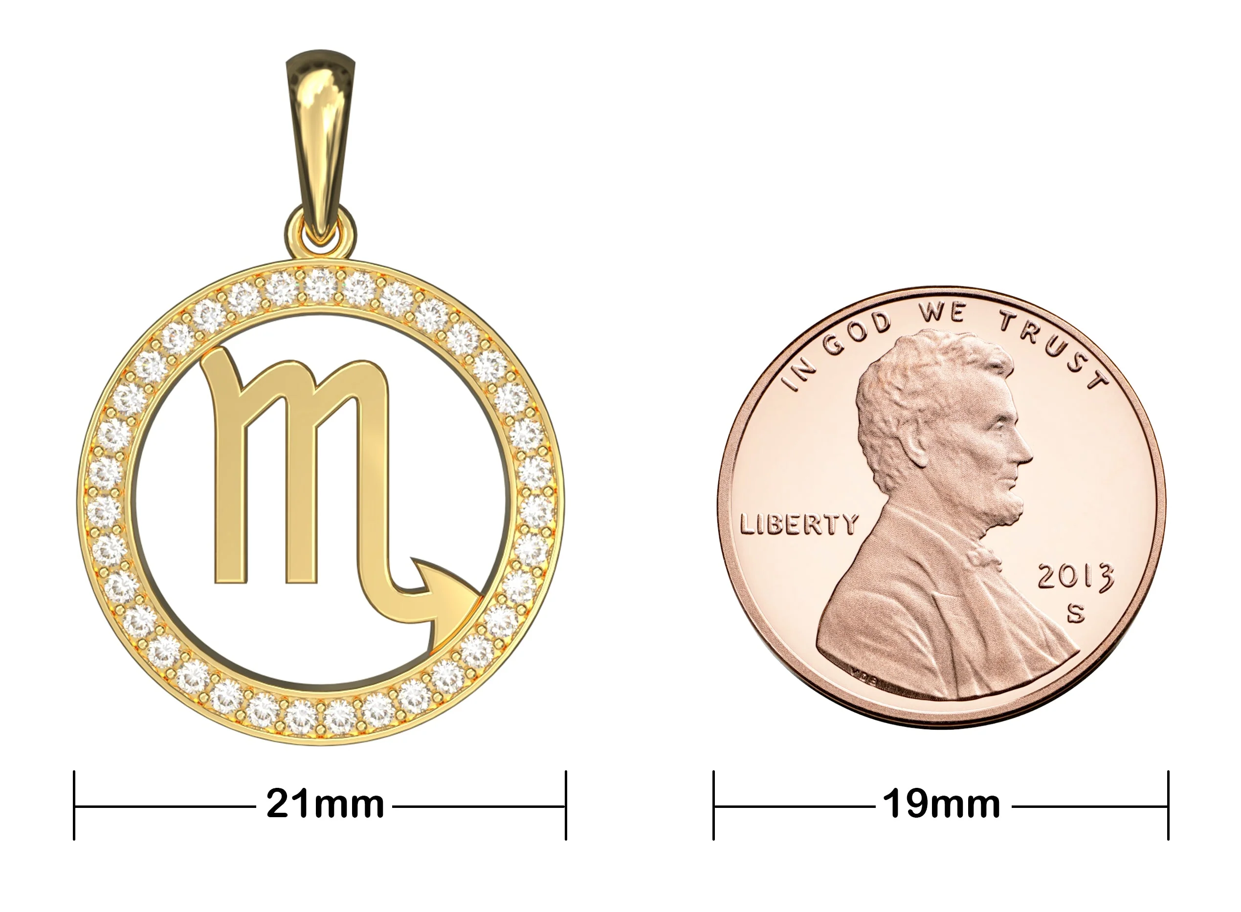 14K Gold Scorpio Zodiac Diamond Men's Pendant (0.65 CTW) - Image 5
