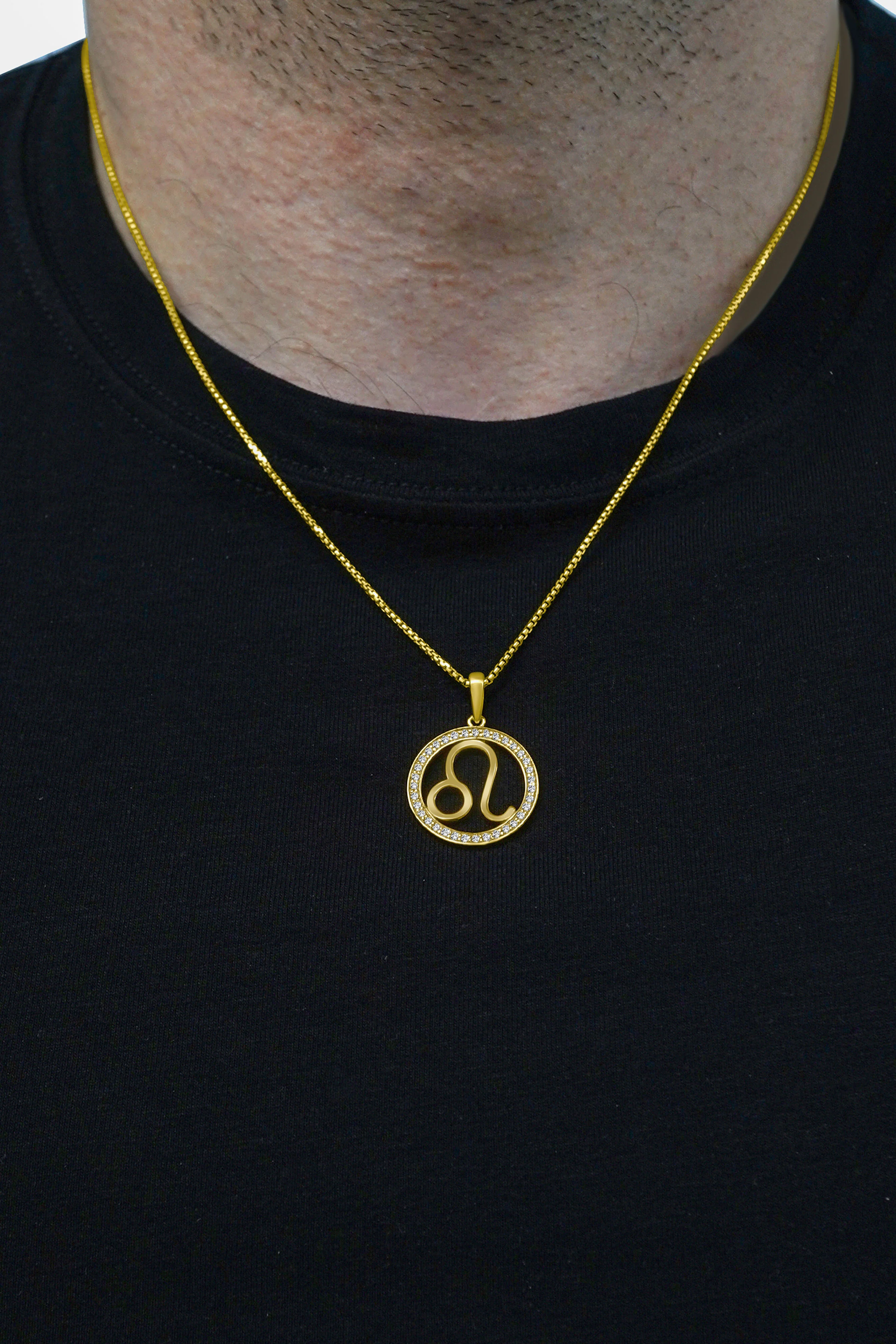 14K Gold Leo Zodiac Diamond Men's Pendant (0.65 CTW) - Image 2