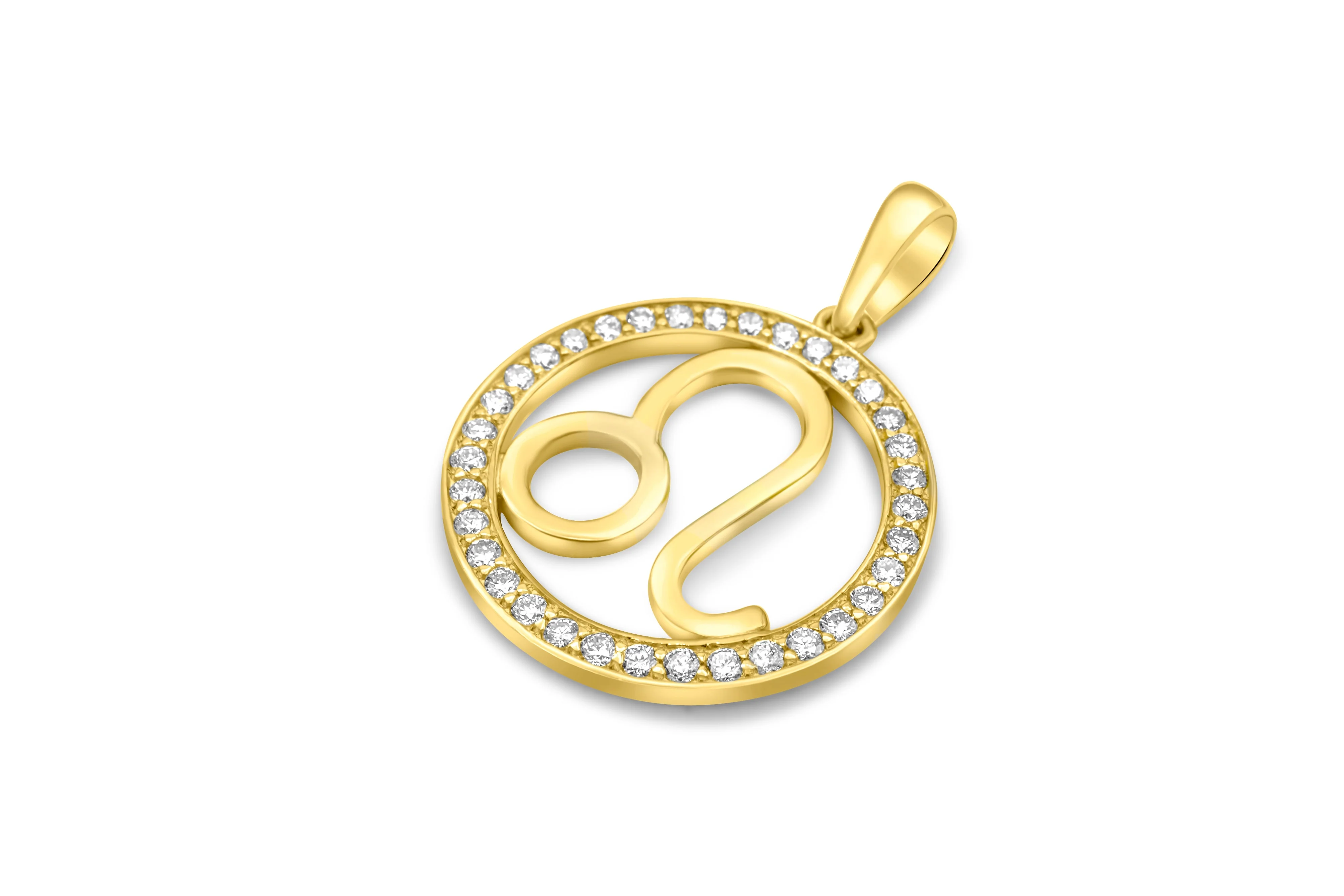 14K Gold Leo Zodiac Diamond Men's Pendant (0.65 CTW) - Image 5
