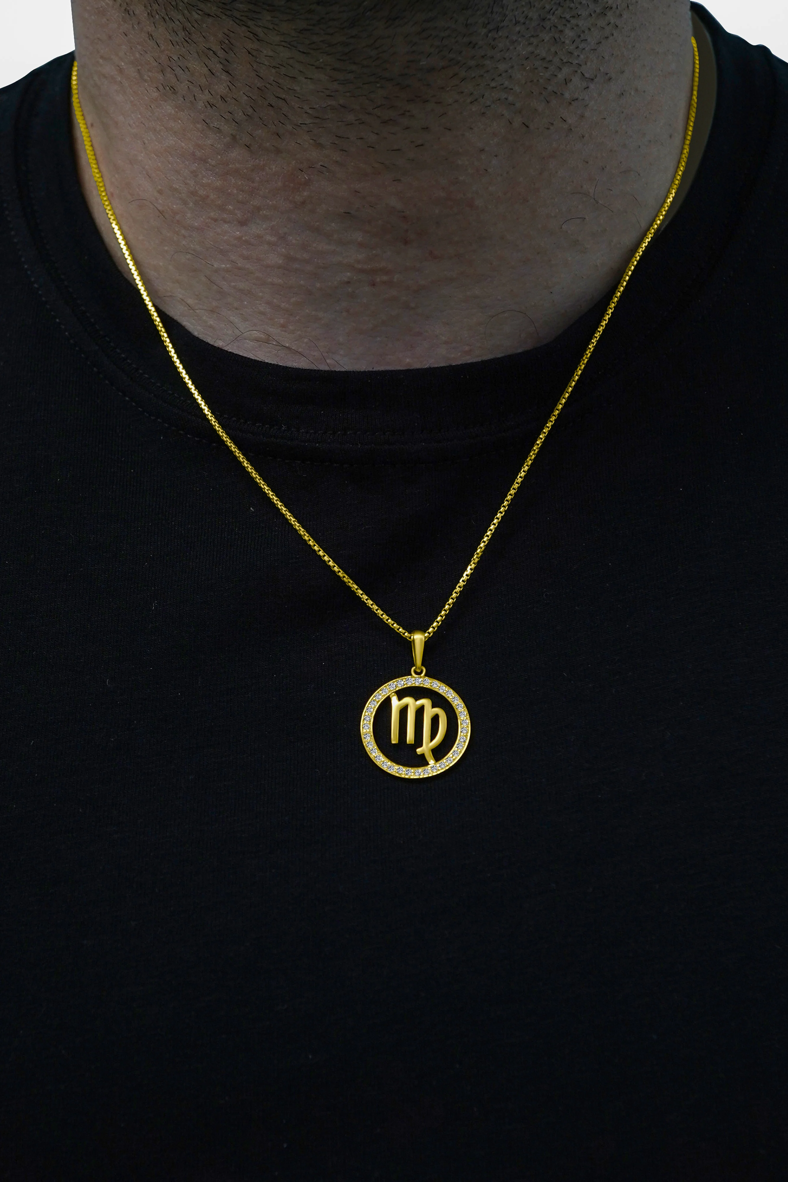 14K Gold Virgo Zodiac Diamond Men's Pendant (0.65 CTW) - Image 2