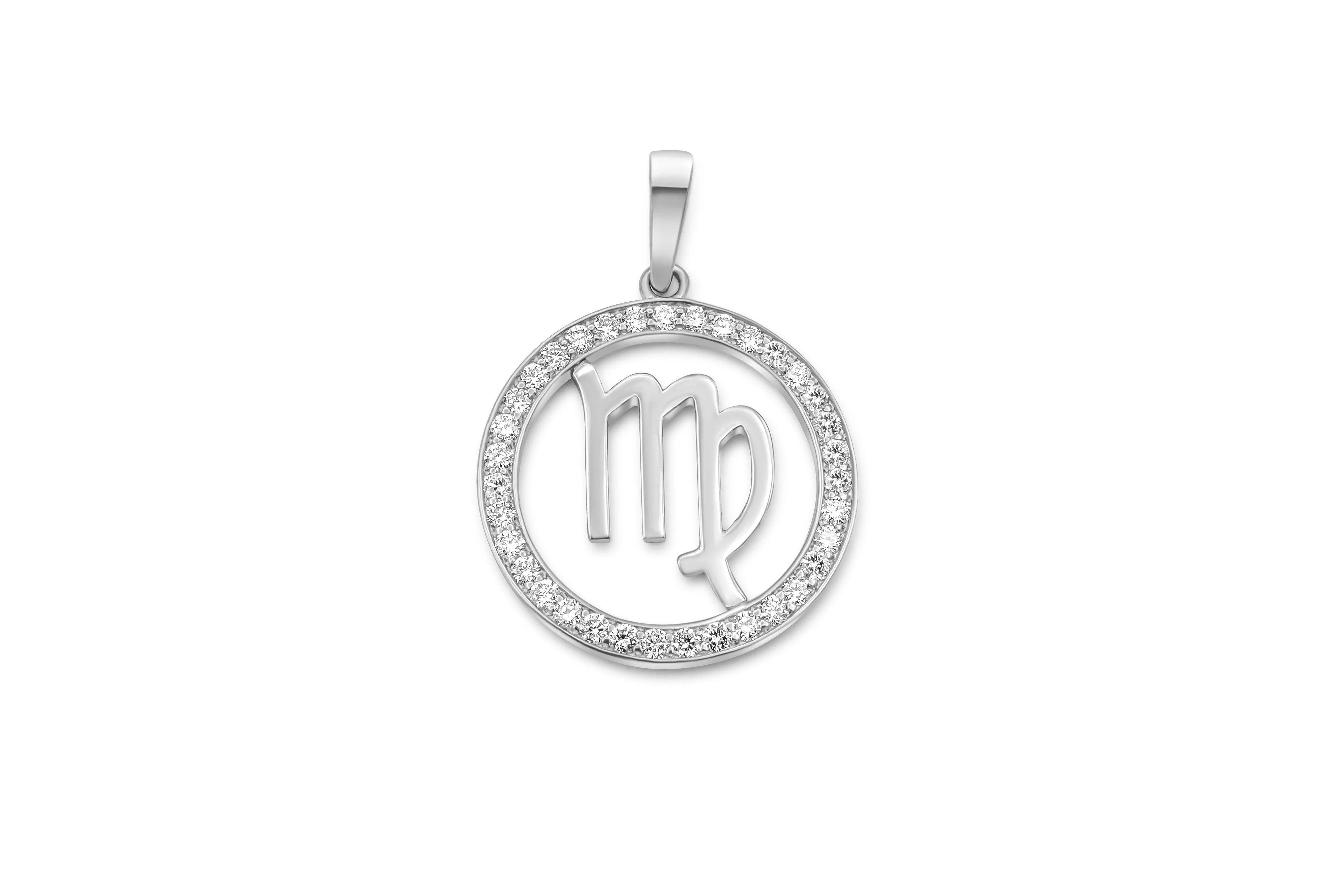 14K Gold Virgo Zodiac Diamond Men's Pendant (0.65 CTW) - Image 3