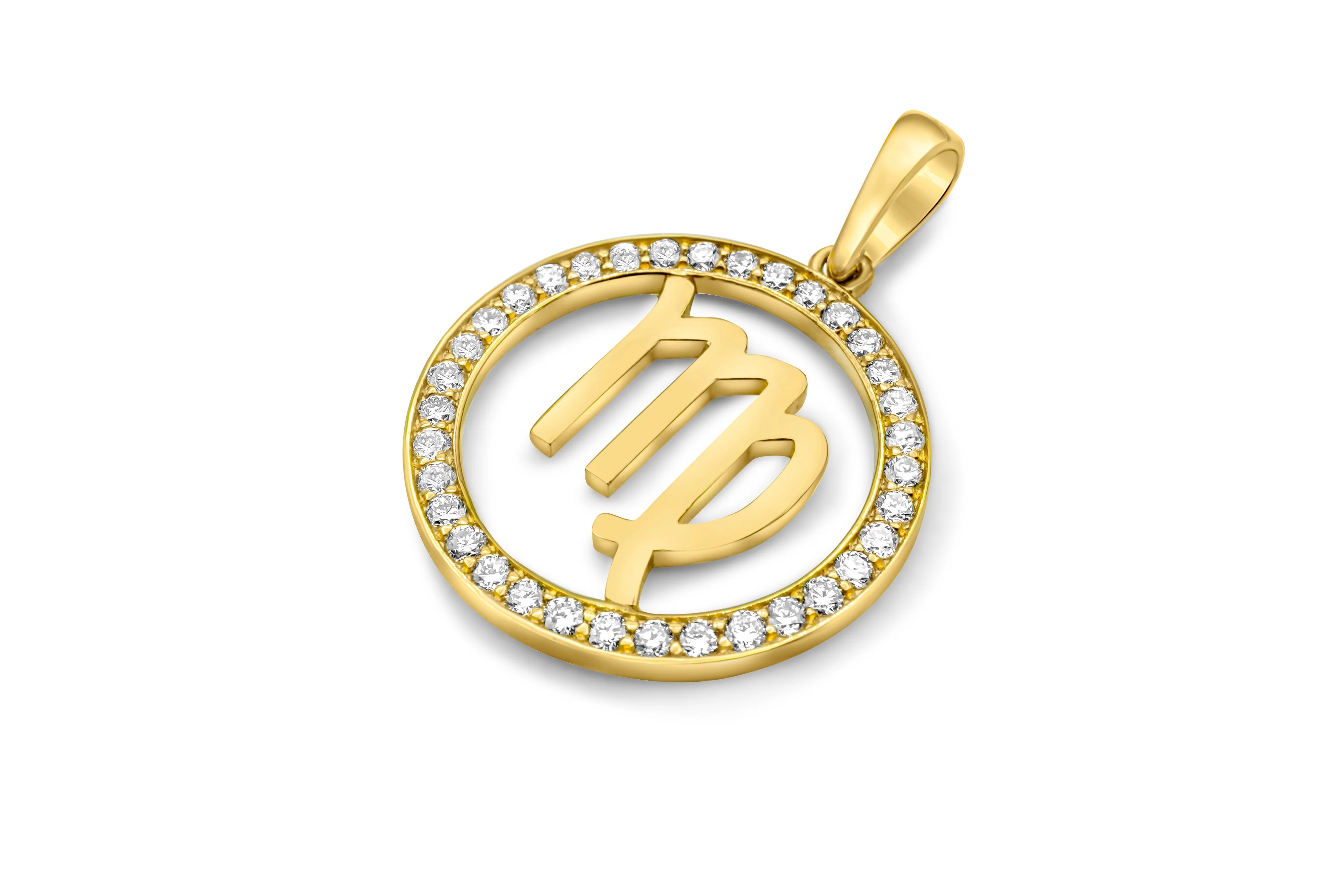14K Gold Virgo Zodiac Diamond Men's Pendant (0.65 CTW) - Image 5