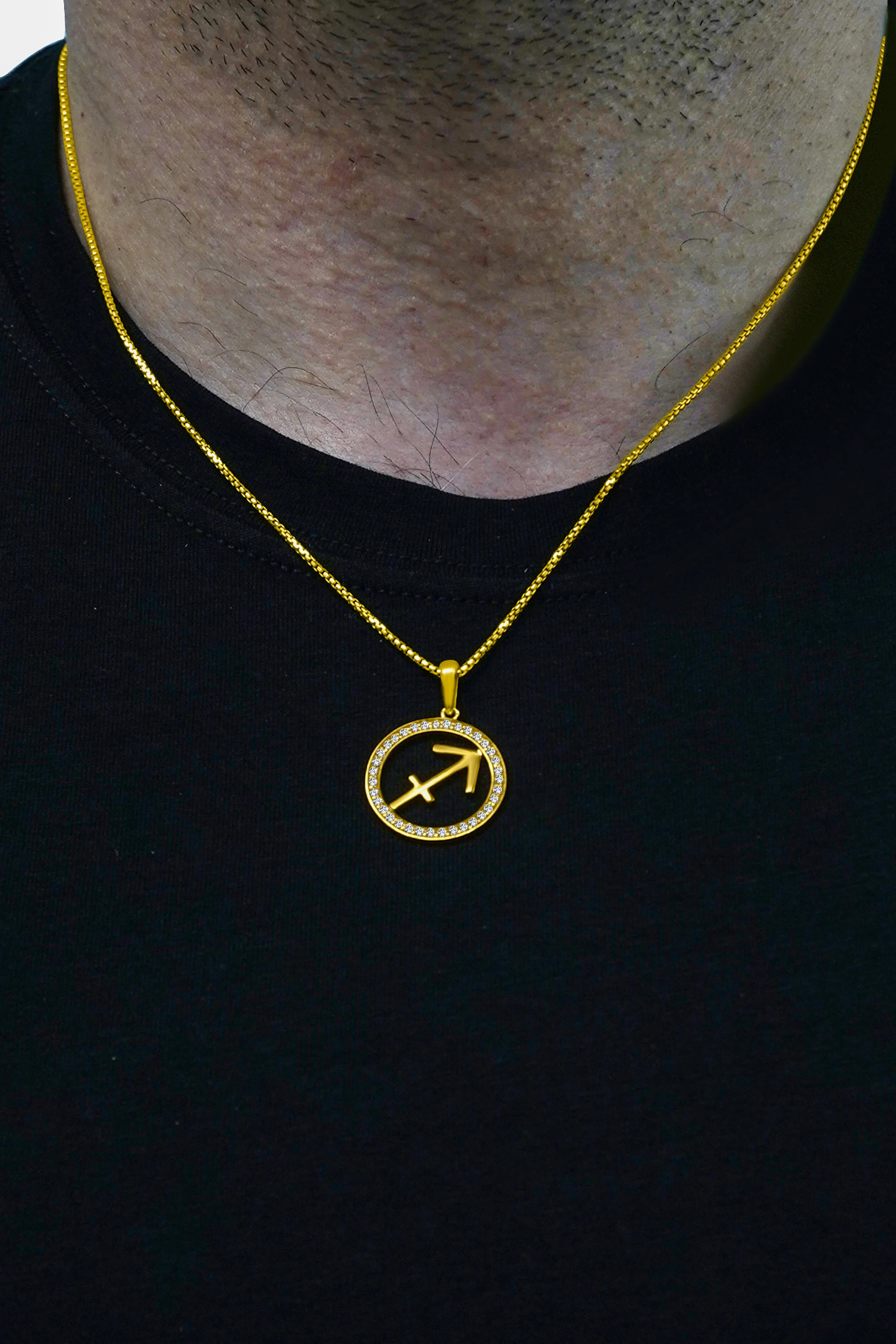14K Gold Sagittarius Zodiac Diamond Men's Pendant (0.65 CTW) - Image 2