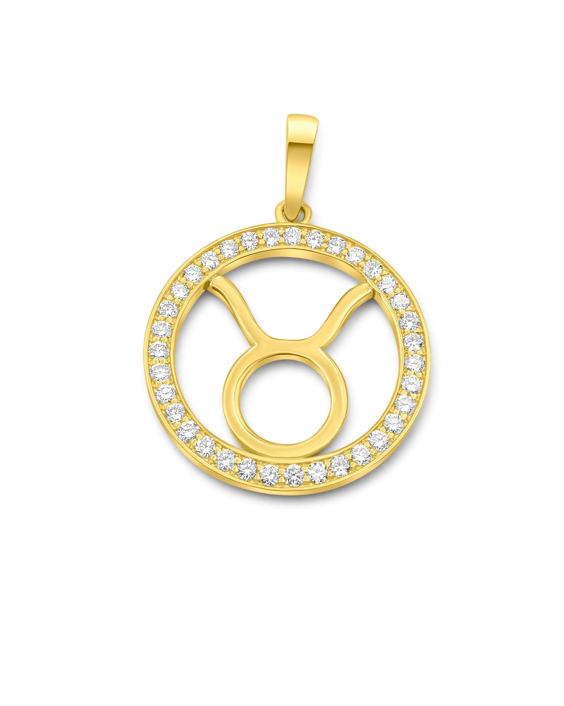 14K Gold Taurus Zodiac Diamond Men's Pendant (0.65 CTW)