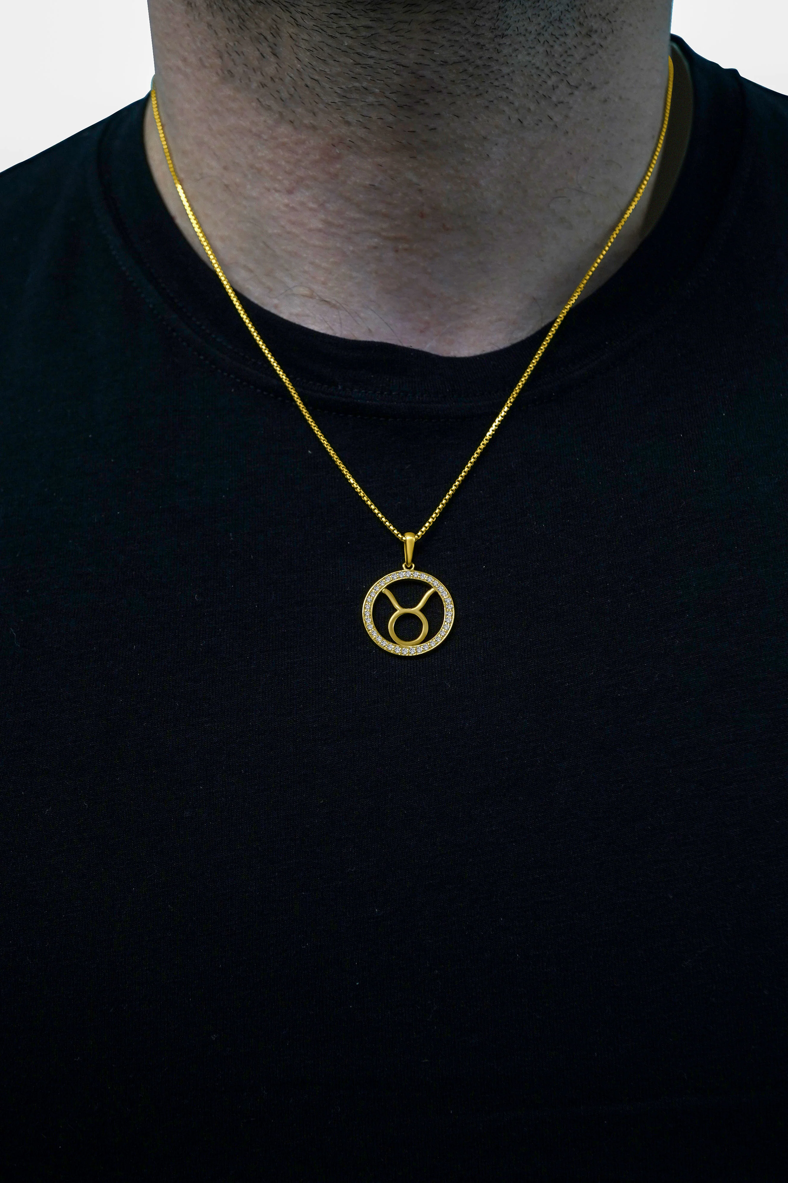 14K Gold Taurus Zodiac Diamond Men's Pendant (0.65 CTW) - Image 2