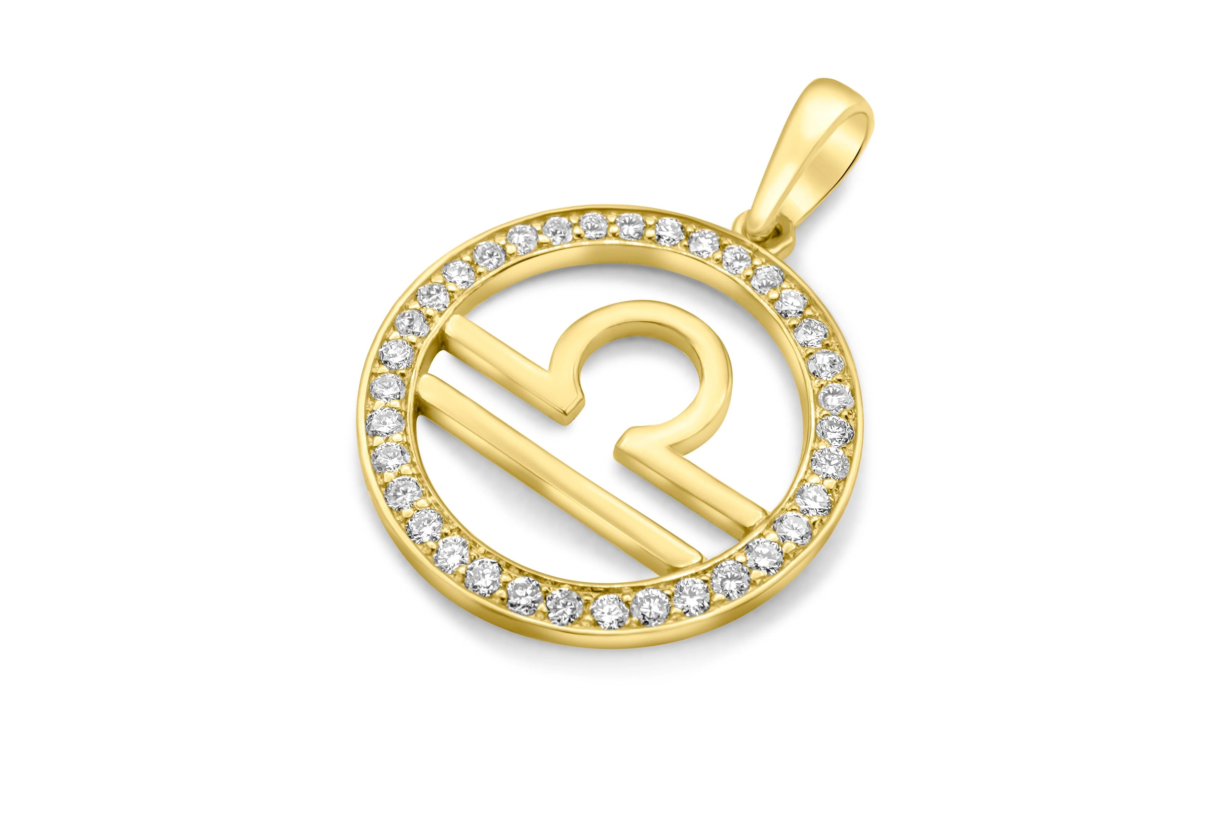 14K Gold Libra Zodiac Diamond Men's Pendant (0.65 CTW) - Image 5