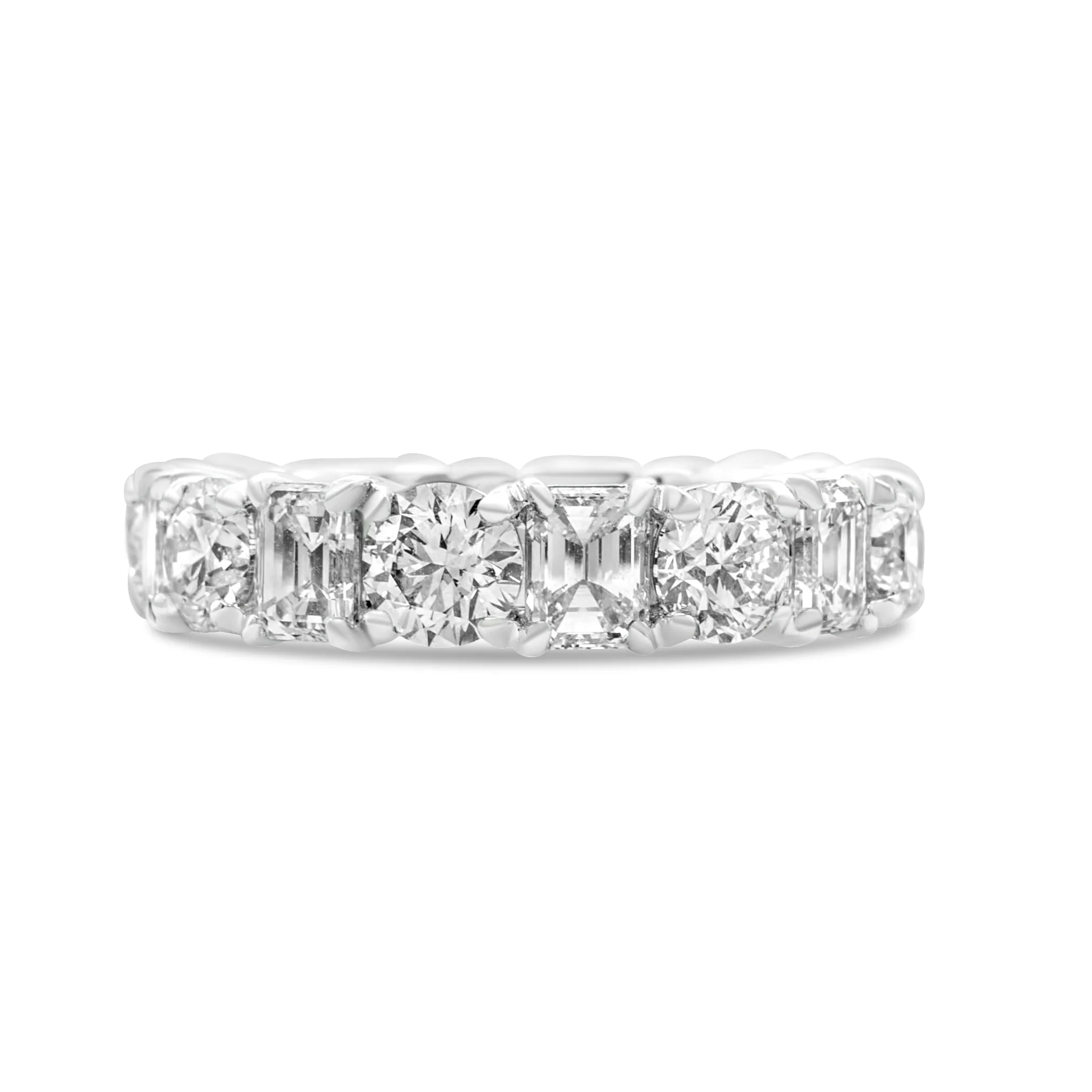 Emerald Cut and Round Eternity Wedding Band 5.08 CT - Image 3