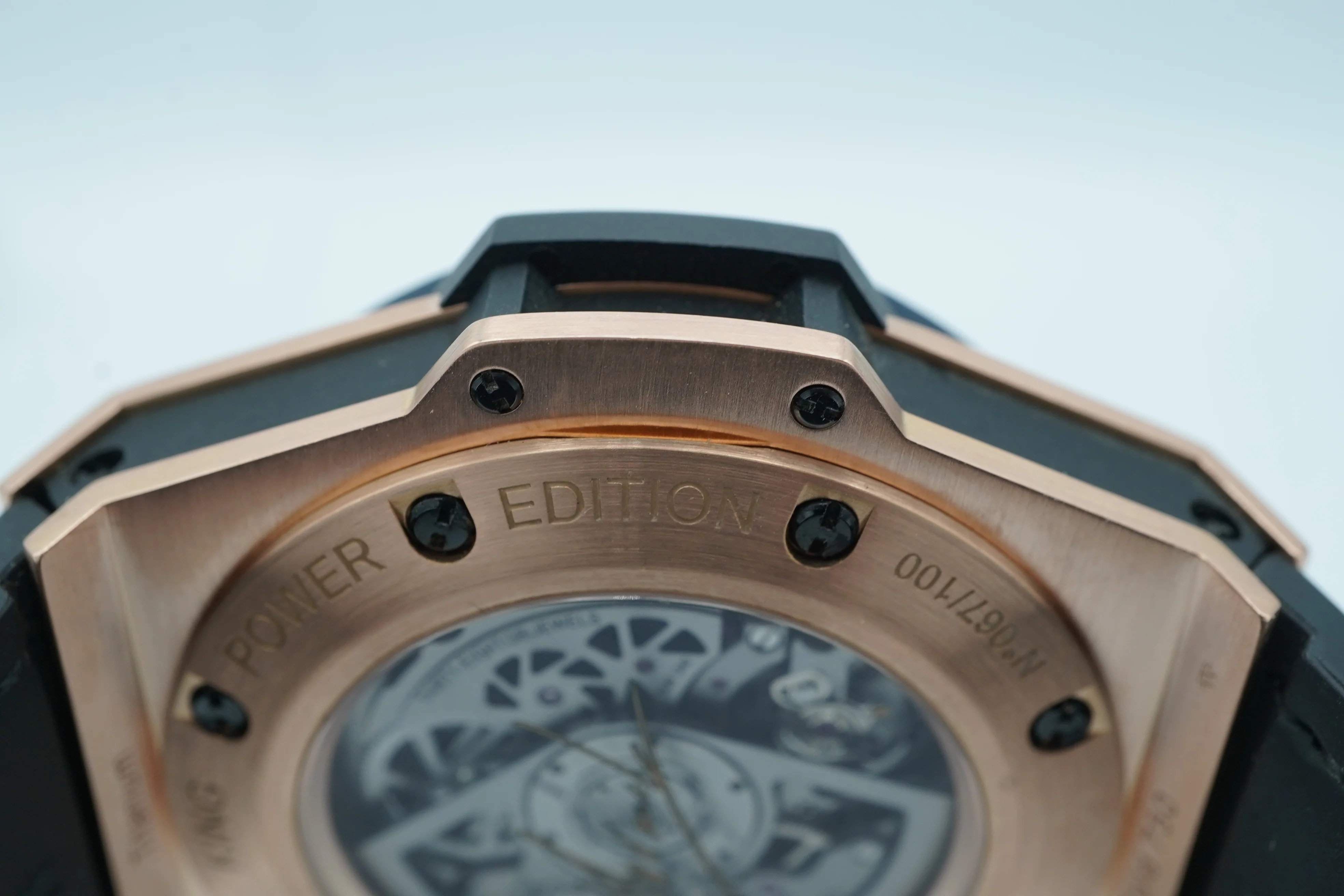 Hublot King Power Special One 18K Rose Gold Automatic Chronograph Skeletonized Dial Complete Set 2015 - Image 6