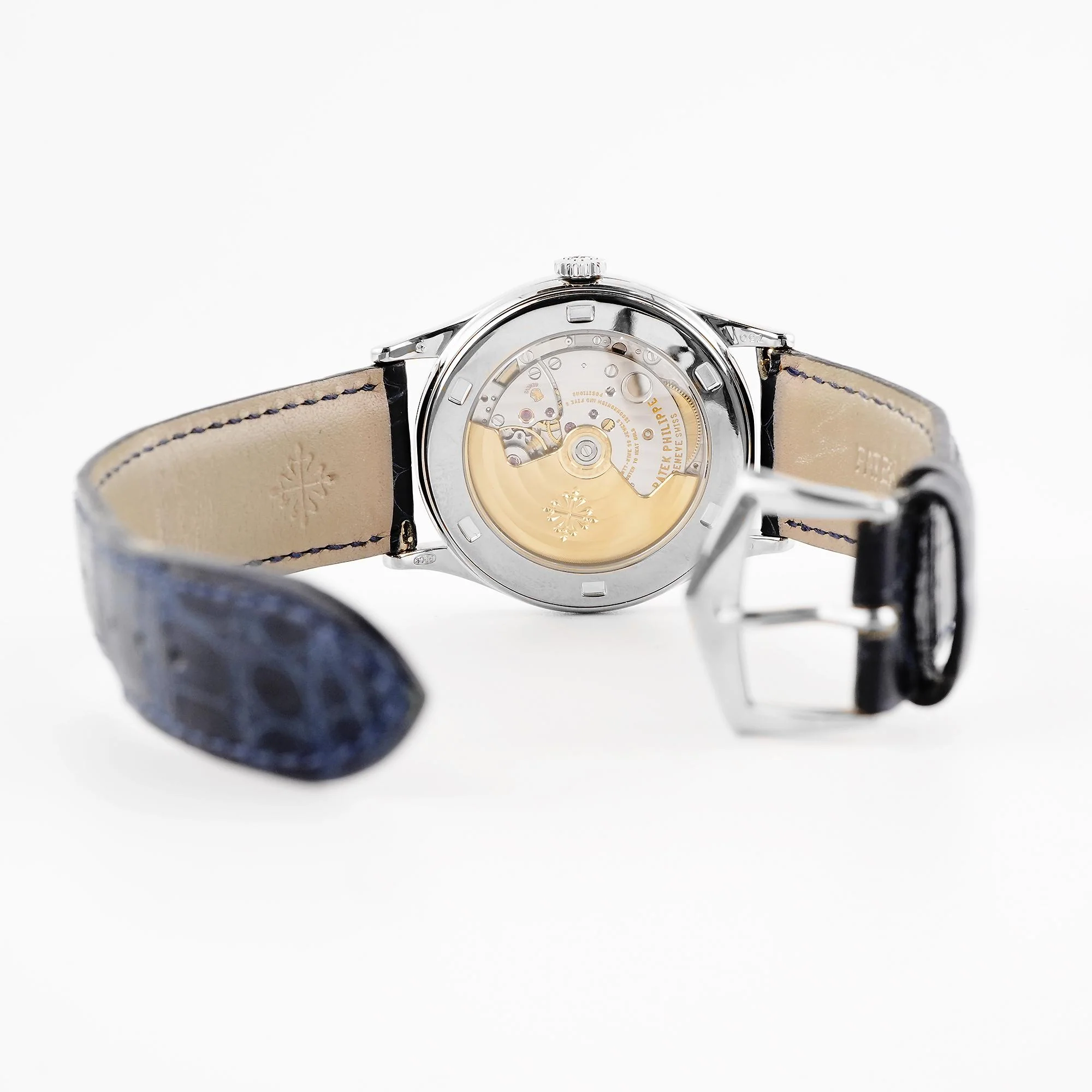Patek Philippe 5296G-001 Calatrava 18K White Gold Silver Dial Black Leather Strap Box and Papers 2006 - Image 7