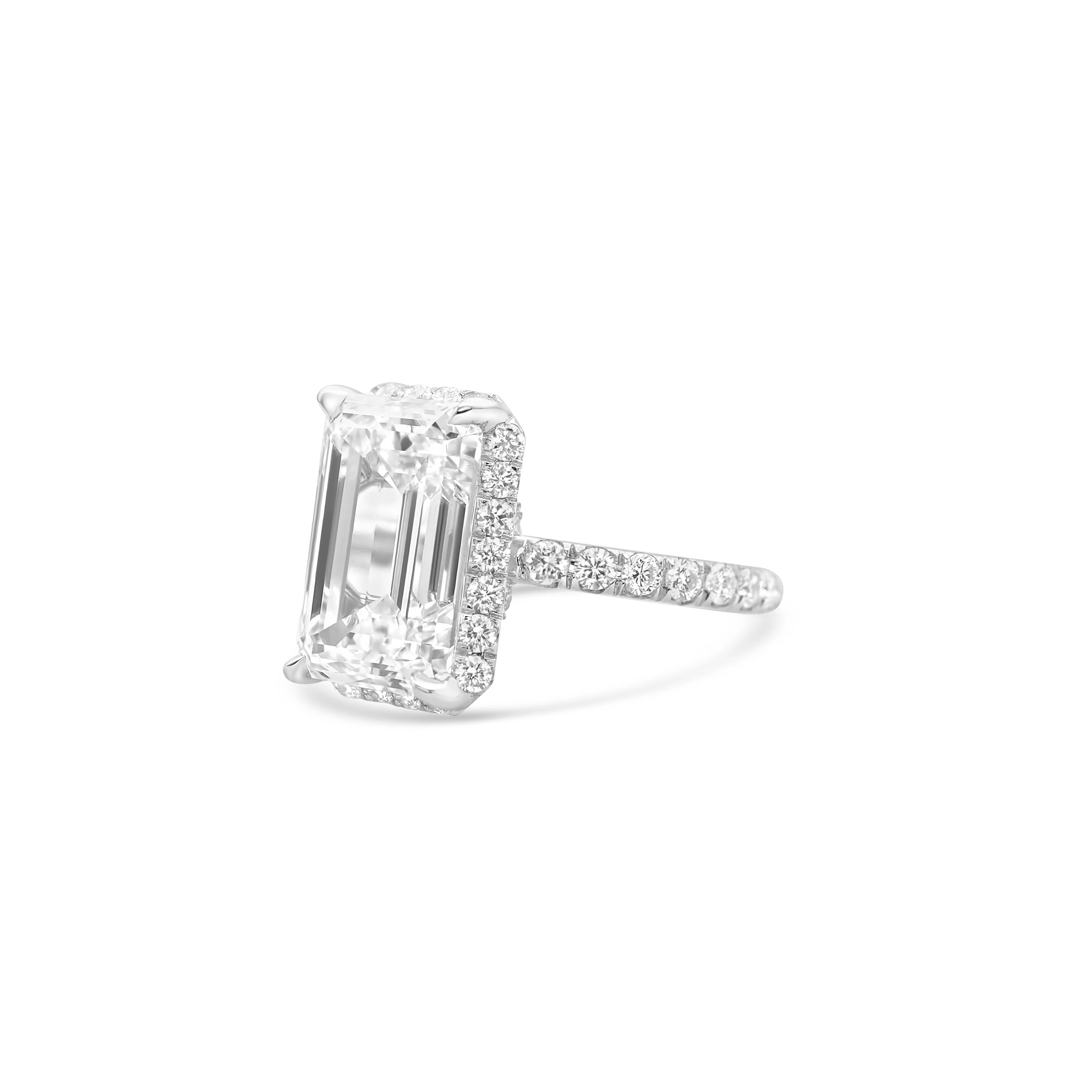 Platinum Emerald-Cut Diamond Engagement Ring 7.41 CT - Image 3