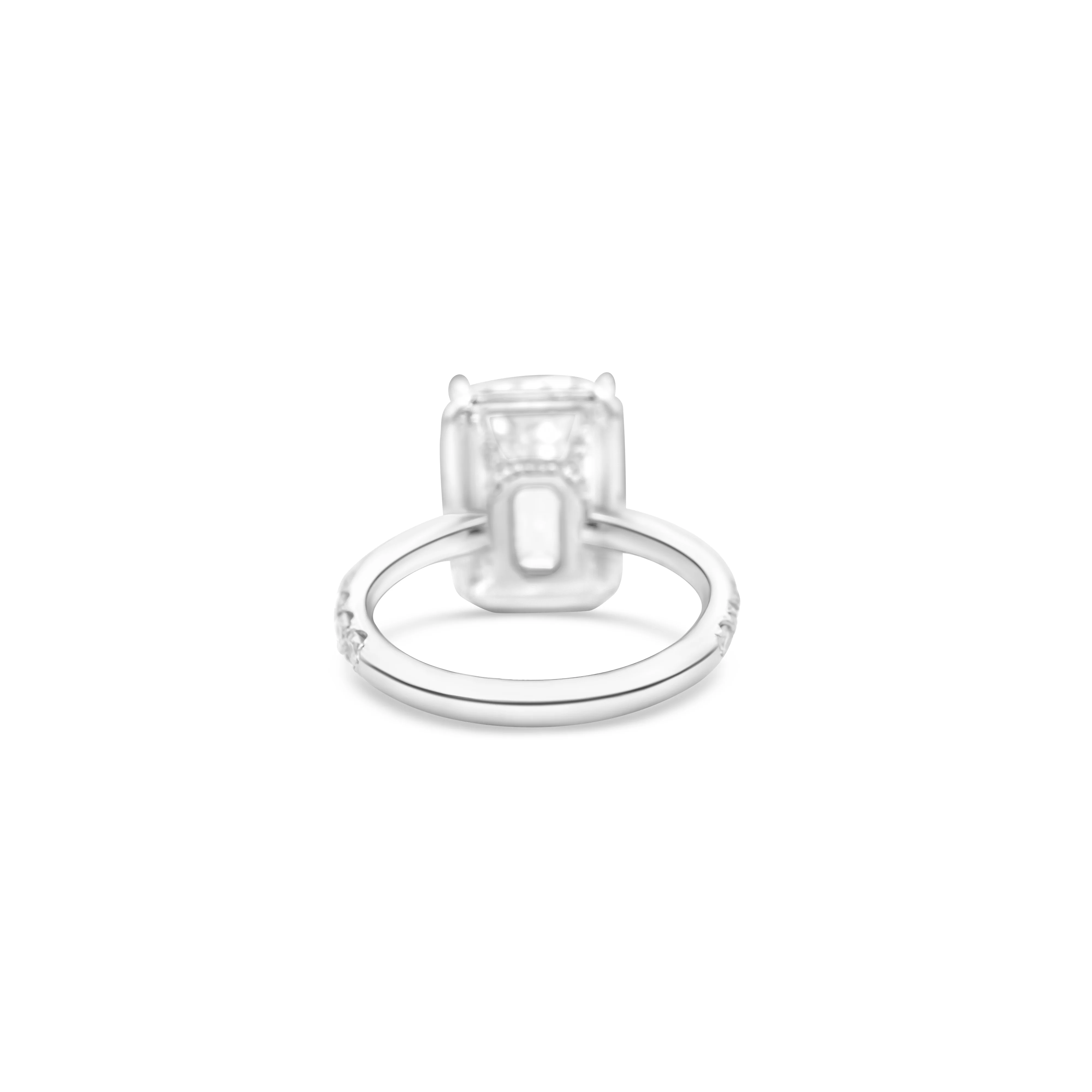 Platinum Emerald-Cut Diamond Engagement Ring 7.41 CT - Image 4