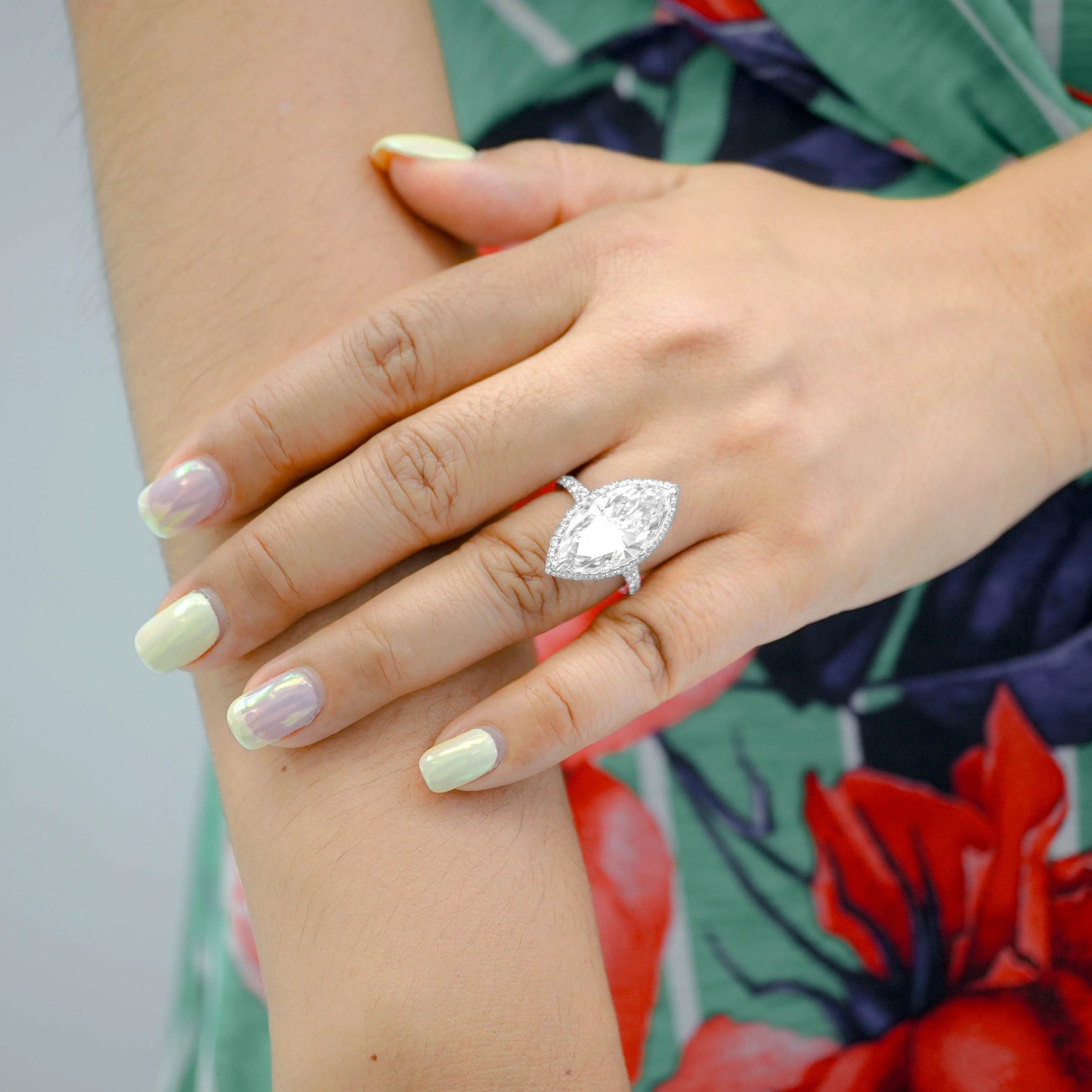 Platinum Marquise-Cut Diamond Engagement Ring 8.28 CT - Image 2