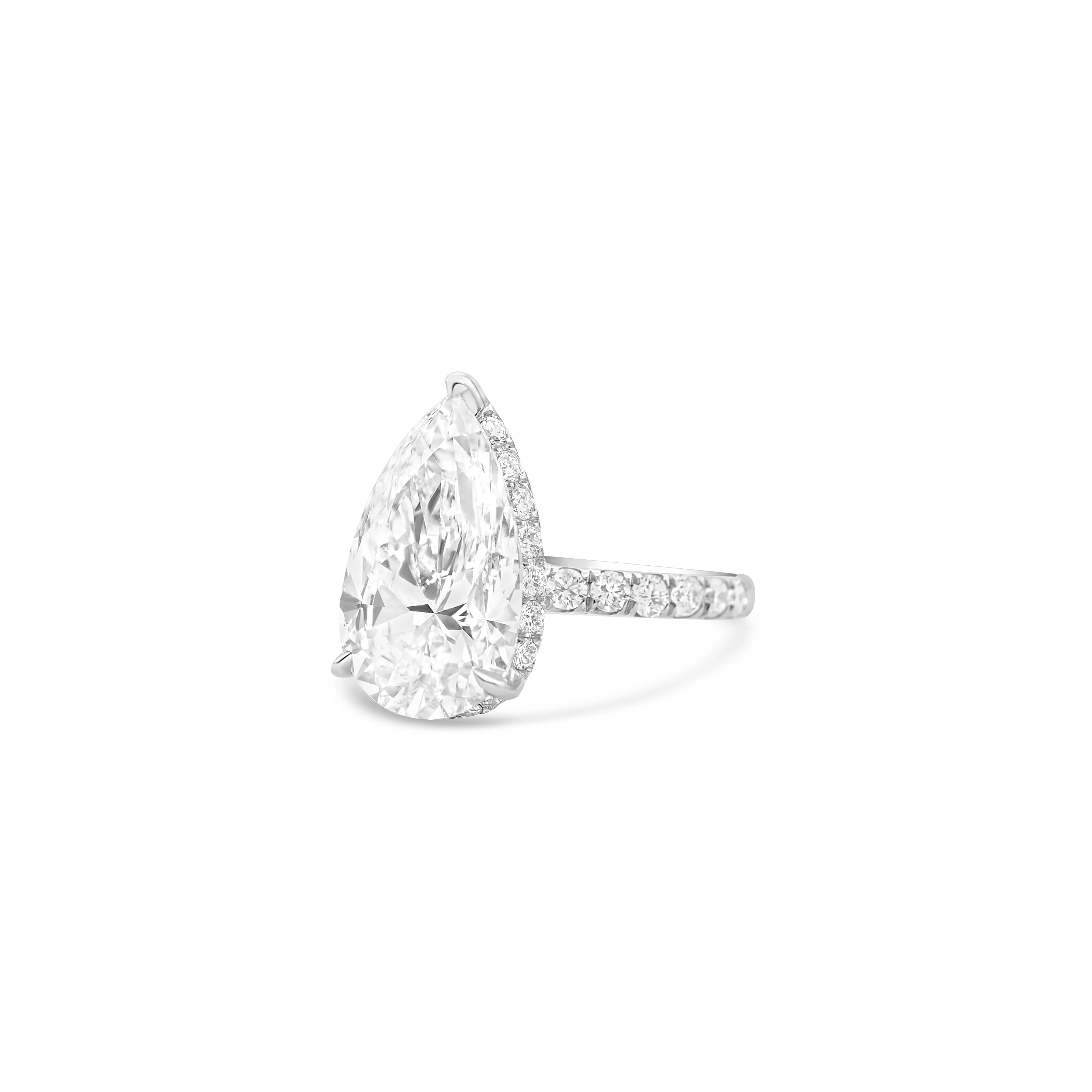 Platinum Pear-Cut Diamond Engagement Ring 5.89 CT - Image 3