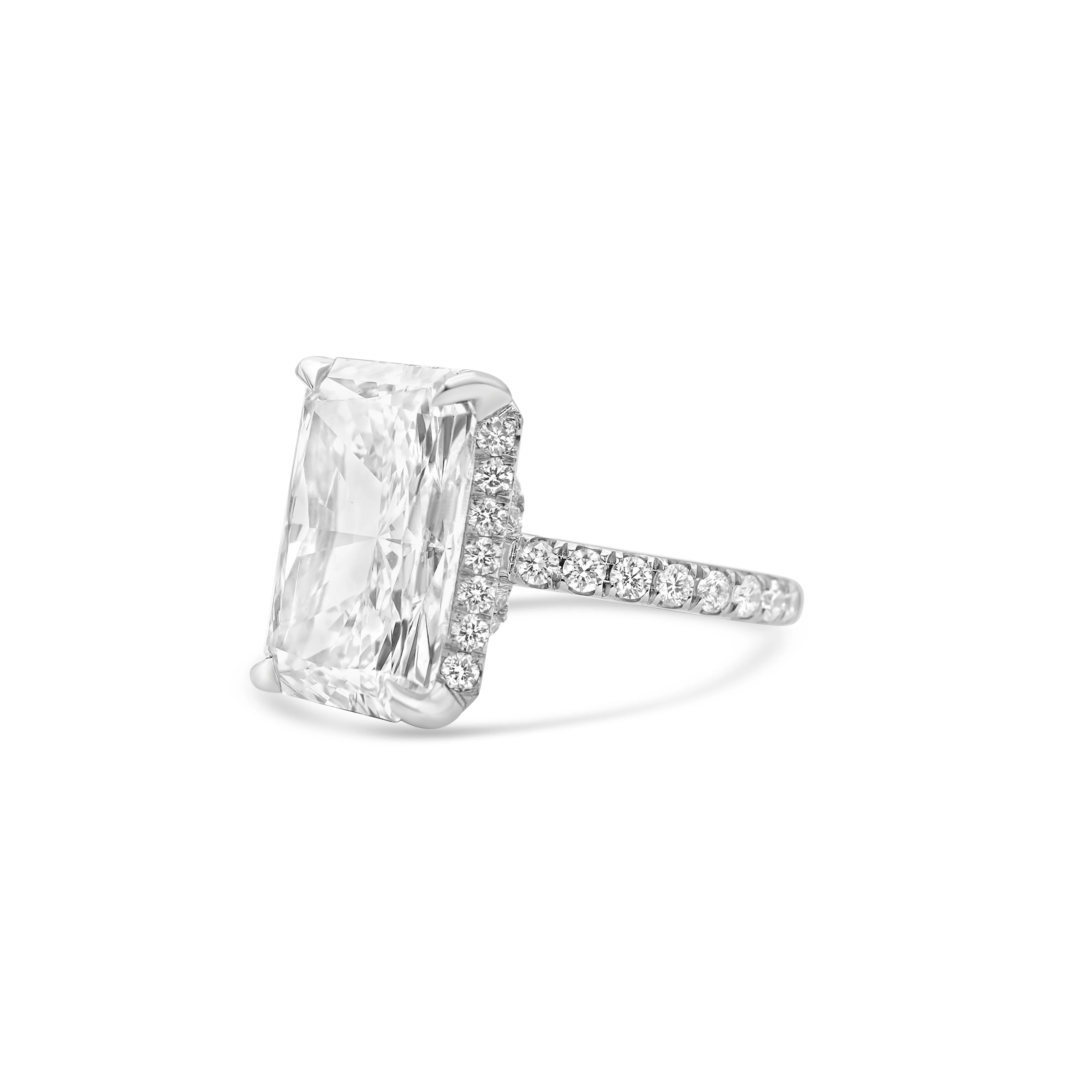 Platinum Radiant-Cut Diamond Engagement Ring 8.89 CT - Image 3