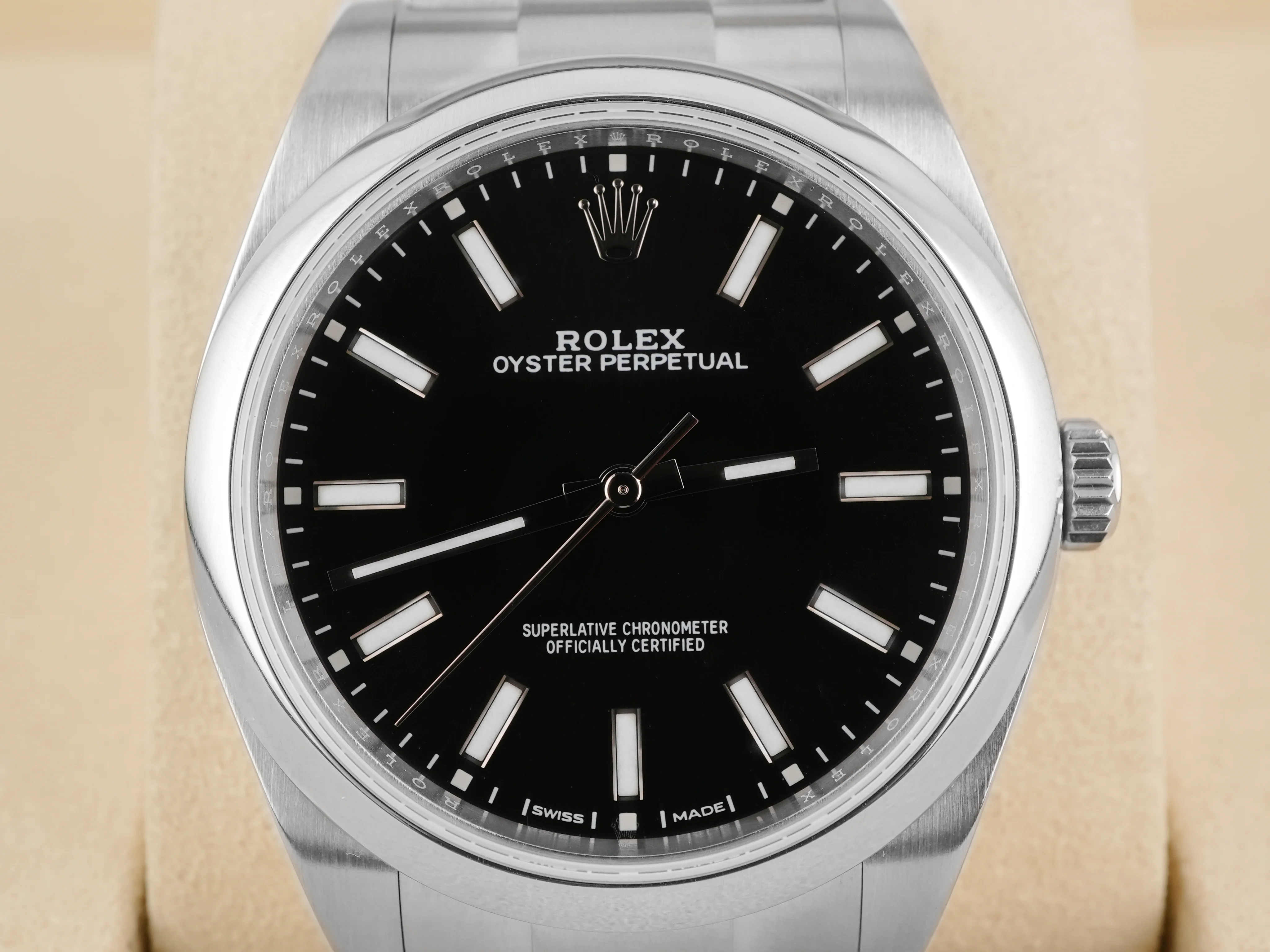 Rolex 114300 Oyster Perpetual 39 mm Smooth Bezel Black Dial Oyster Bracelet Box and Papers 2018 - Image 3
