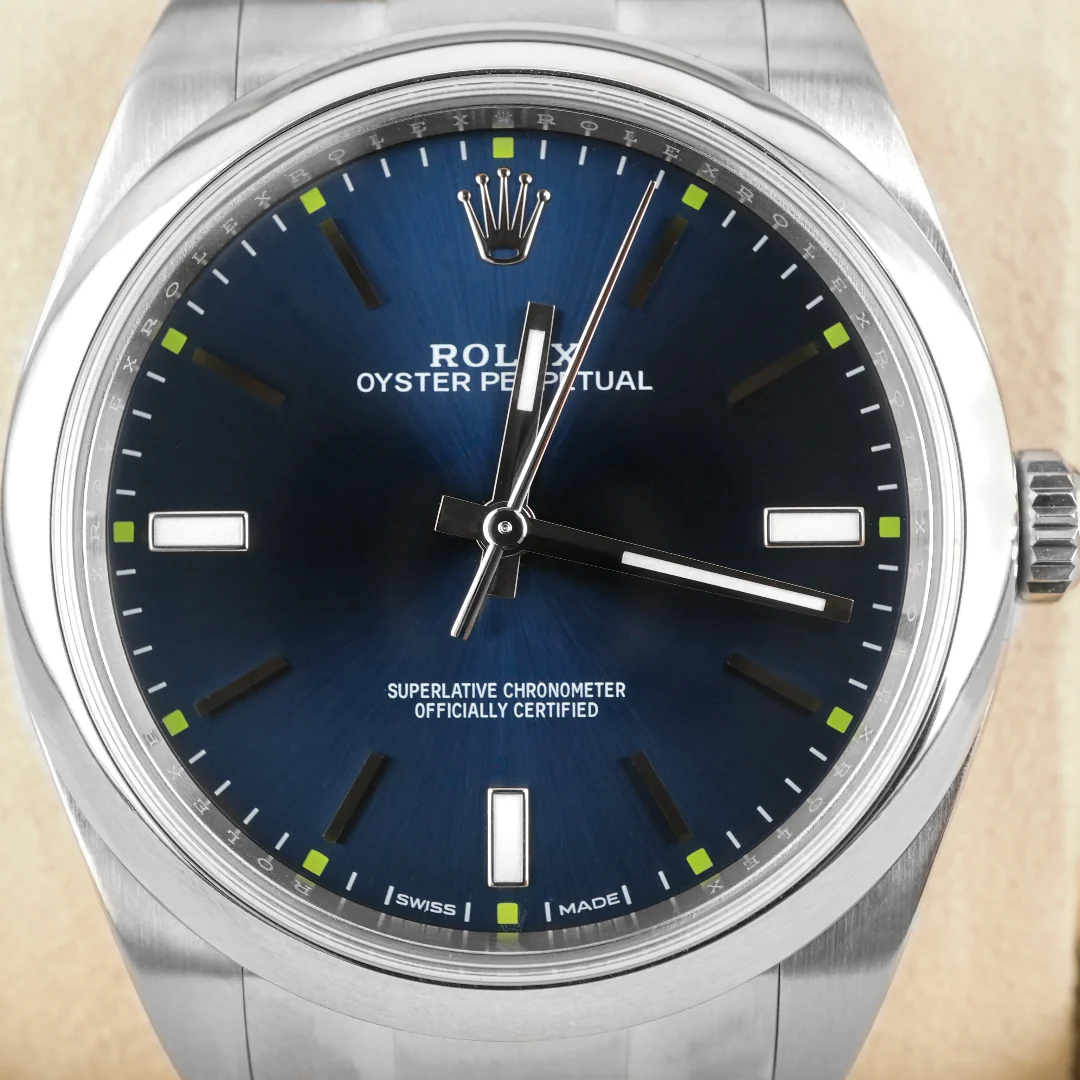 Rolex 114300 Oyster Perpetual 39 mm Smooth Bezel Blue Dial Oyster Bracelet Box and Papers 2017 - Image 3