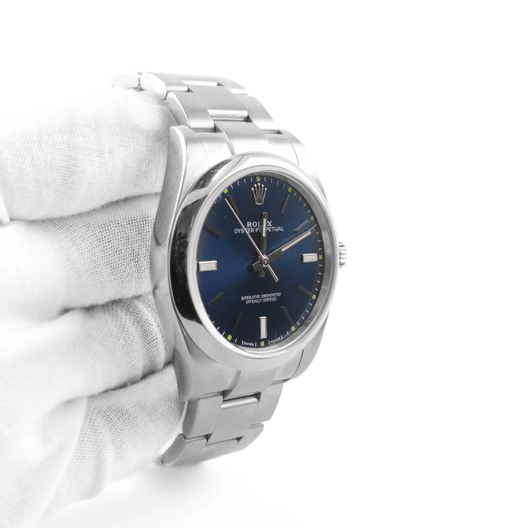 Rolex 114300 Oyster Perpetual 39 mm Smooth Bezel Blue Dial Stainless Steel Box & CPO Card - Image 4