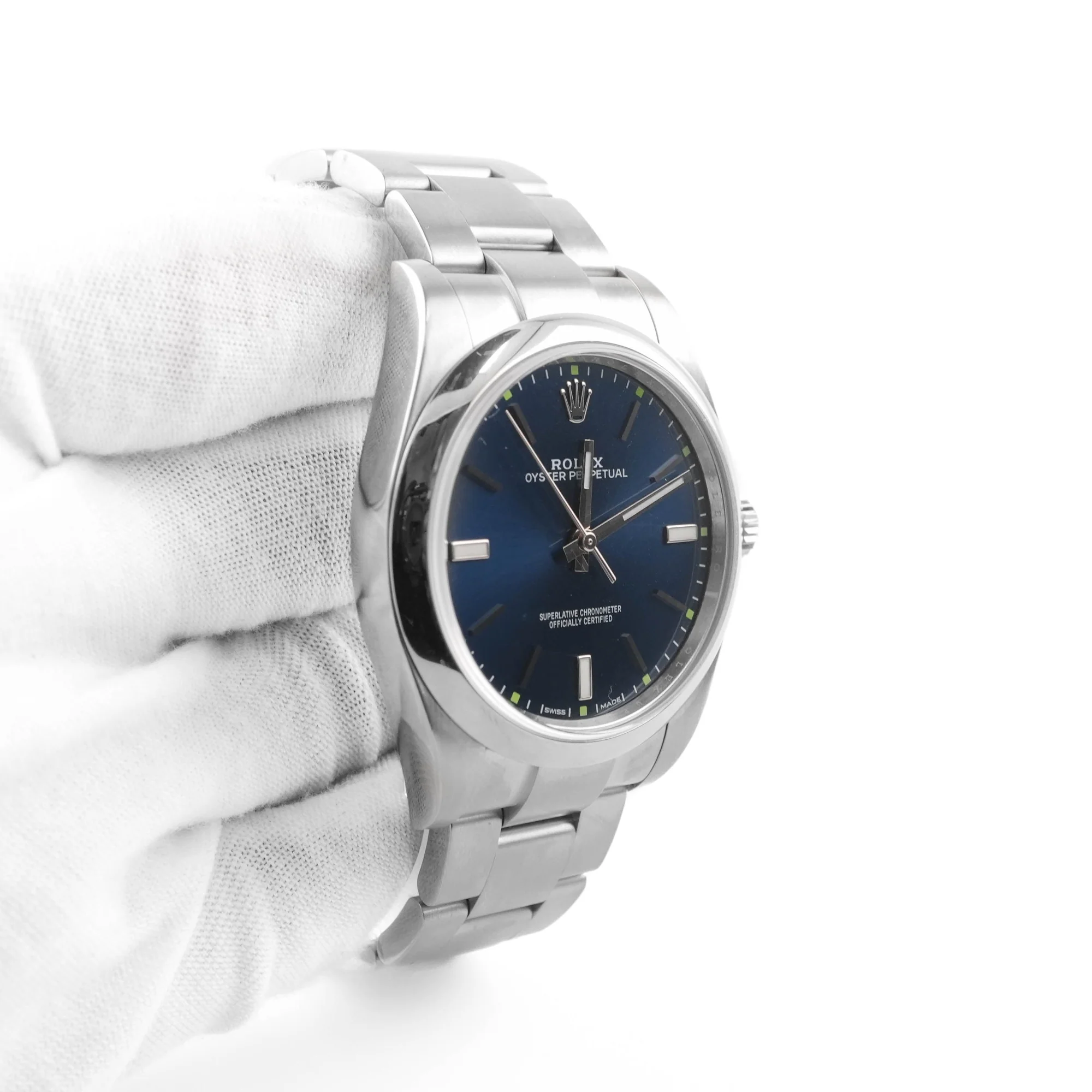 Rolex 114300 Oyster Perpetual 39 mm Smooth Blue Dial Stainless Steel Box and Papers 2015 - Image 4