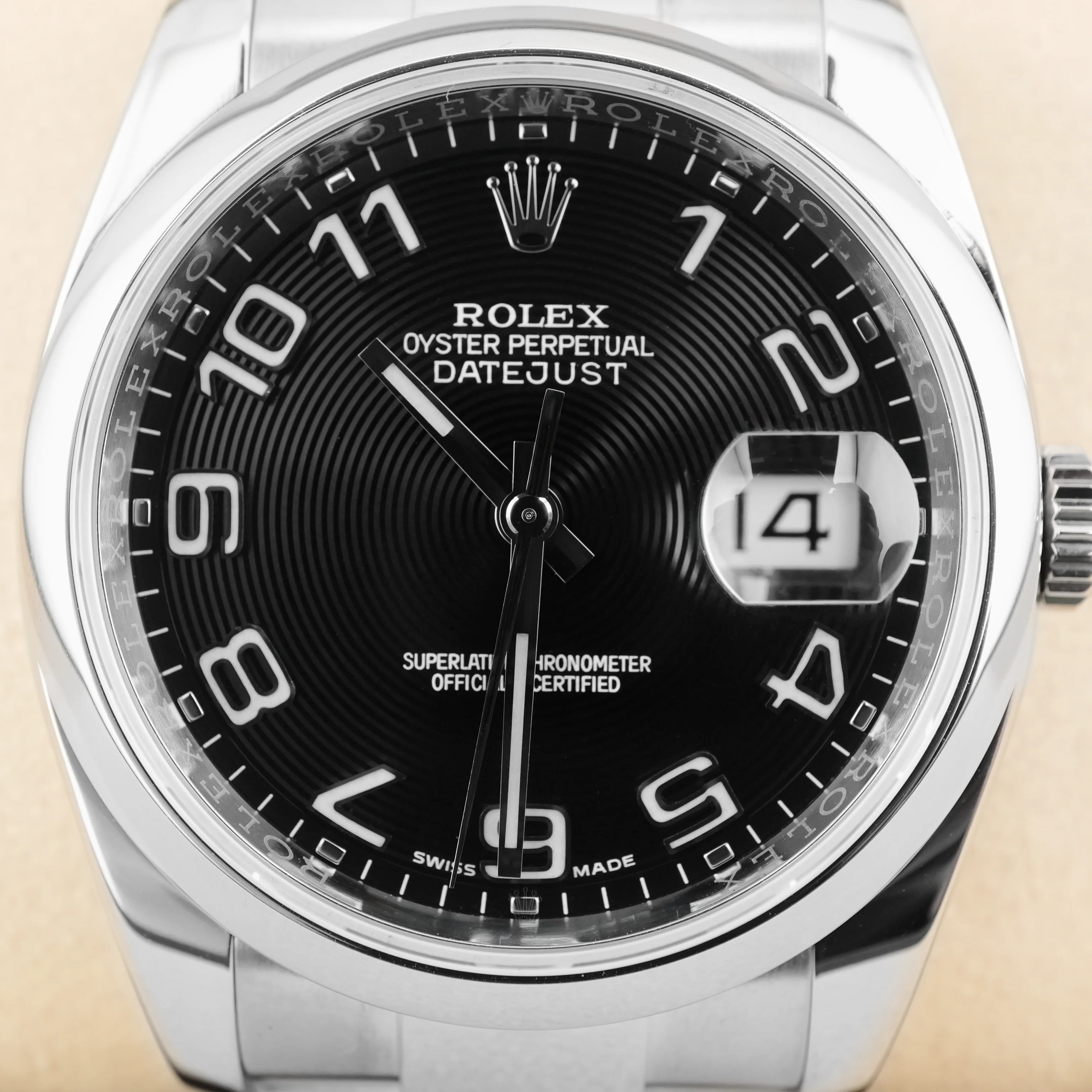 Rolex 116200 Datejust 36 mm Smooth Bezel Black Concentric Circle Dial Box and Papers 2019 - Image 3