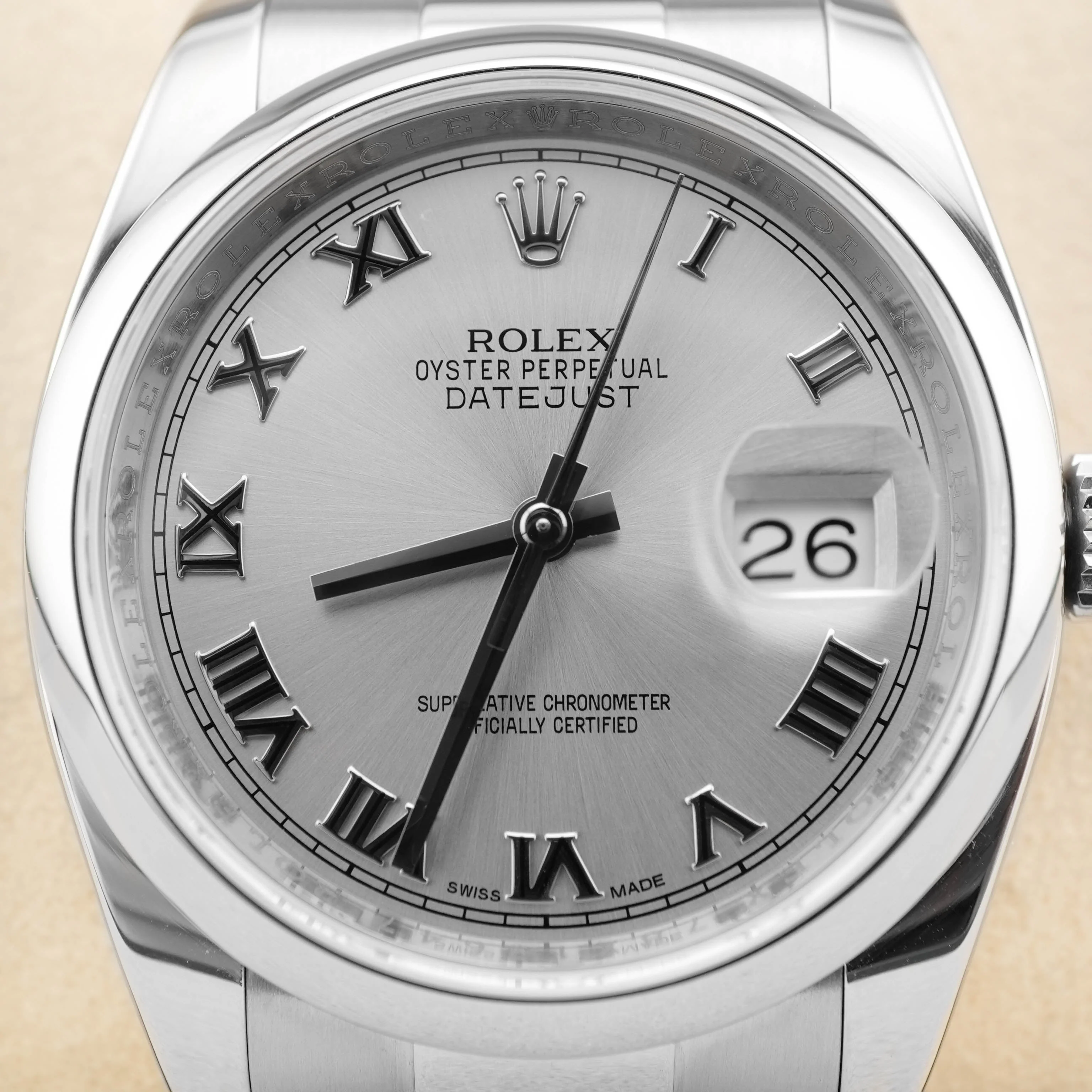 Rolex 116200 Datejust 36 mm Smooth Bezel Rhodium Grey Dial Oyster Bracelet Box and Papers 2014 - Image 3