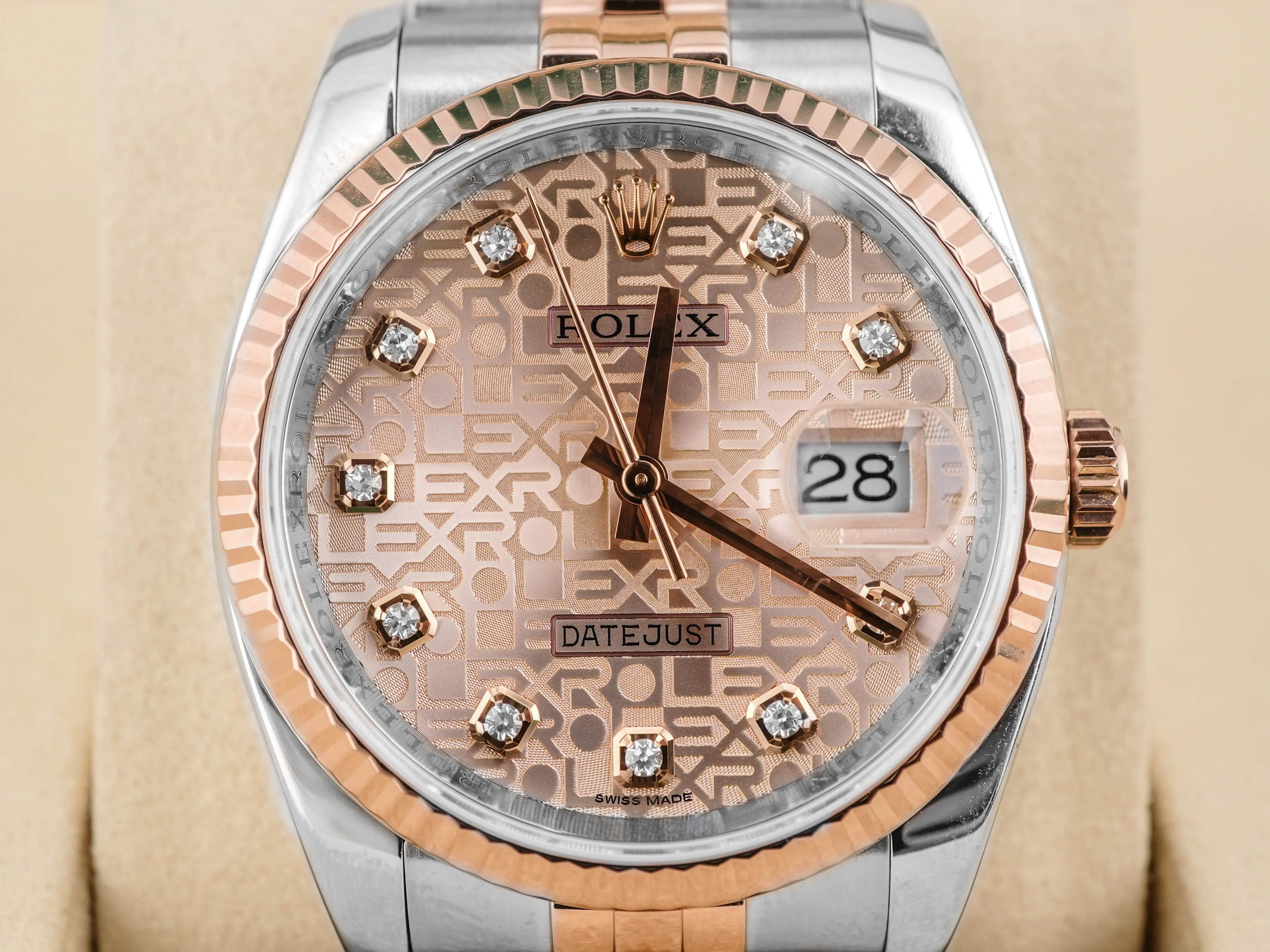 Rolex 116231 Datejust 36 mm Pink Jubilee Diamond Dial Jubilee Bracelet Box and Papers 2009 - Image 3