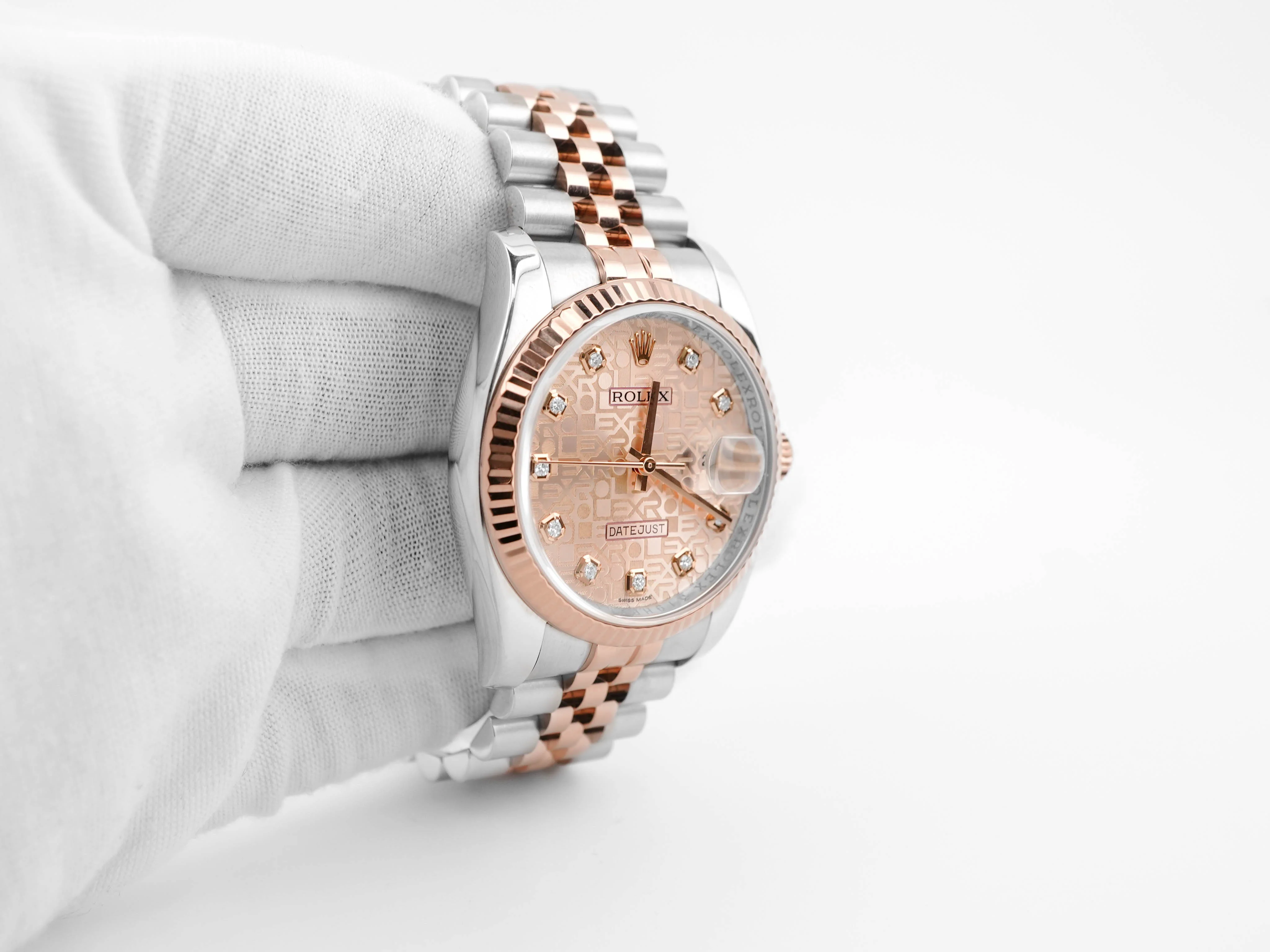 Rolex 116231 Datejust 36 mm Pink Jubilee Diamond Dial Jubilee Bracelet Box and Papers 2009 - Image 4