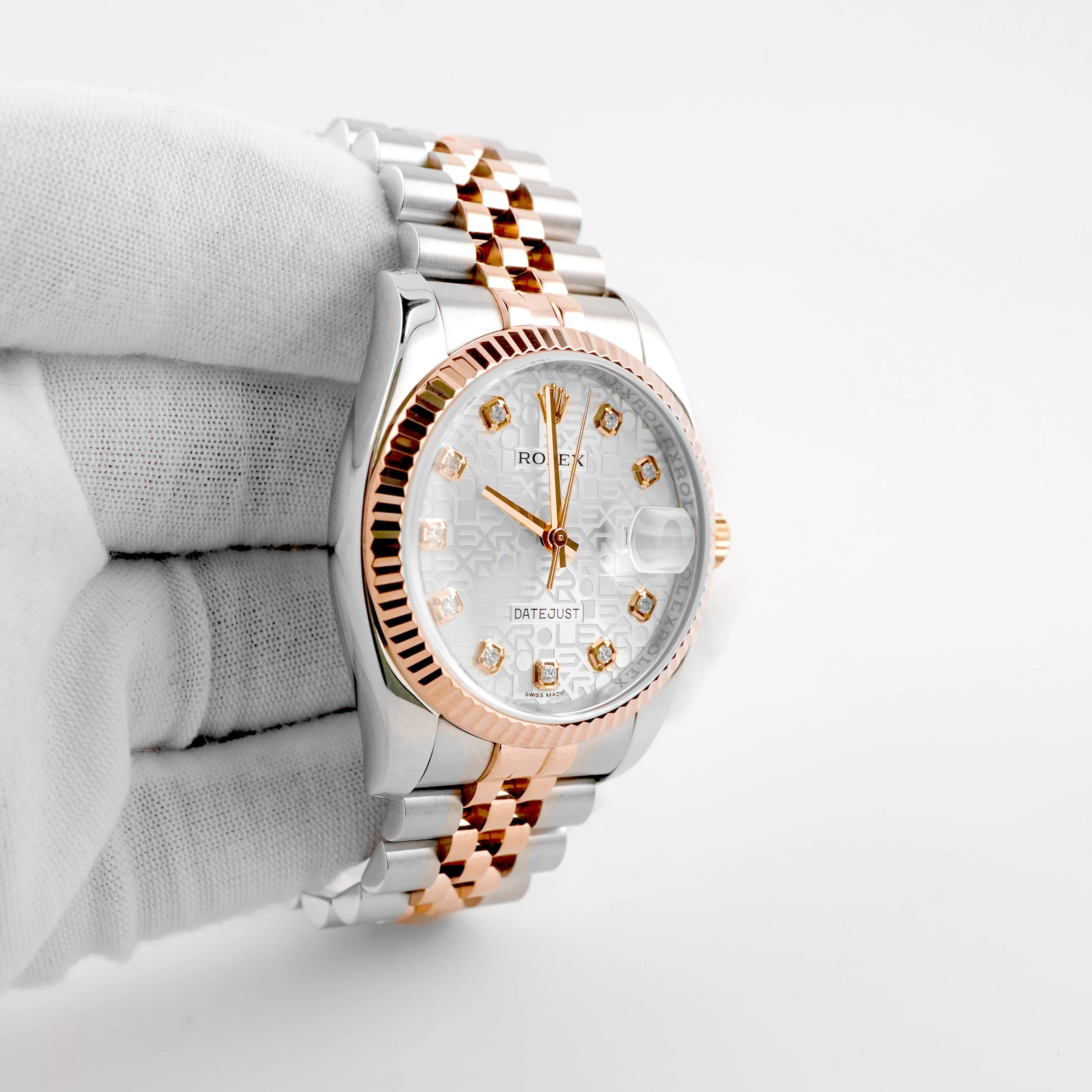 Rolex 116231 Datejust 36 mm Silver Jubilee Diamond Dial Jubilee Bracelet Box and Papers 2015 - Image 4