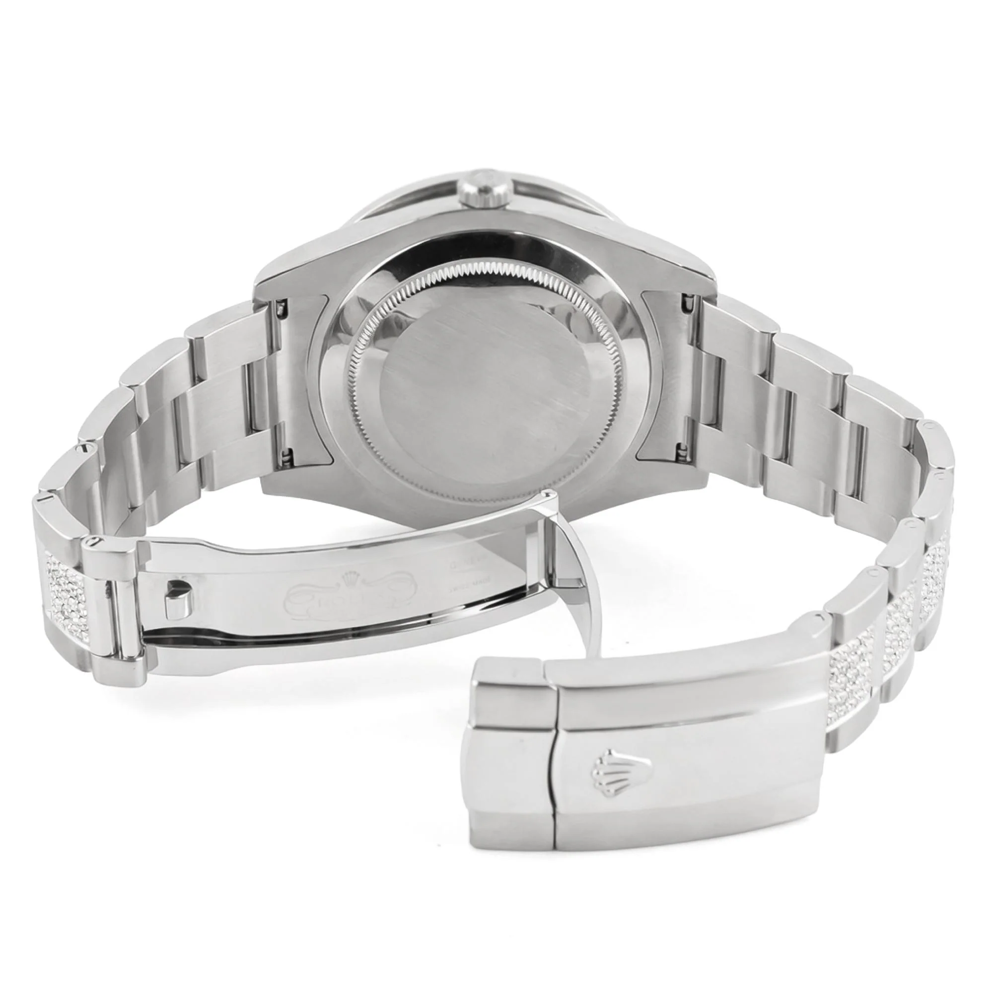 Rolex 116300 Datejust II 41 mm Custom Diamond Bezel Custom Silver Diamond Dial Oyster Bracelet Box and Papers 2013 - Image 4