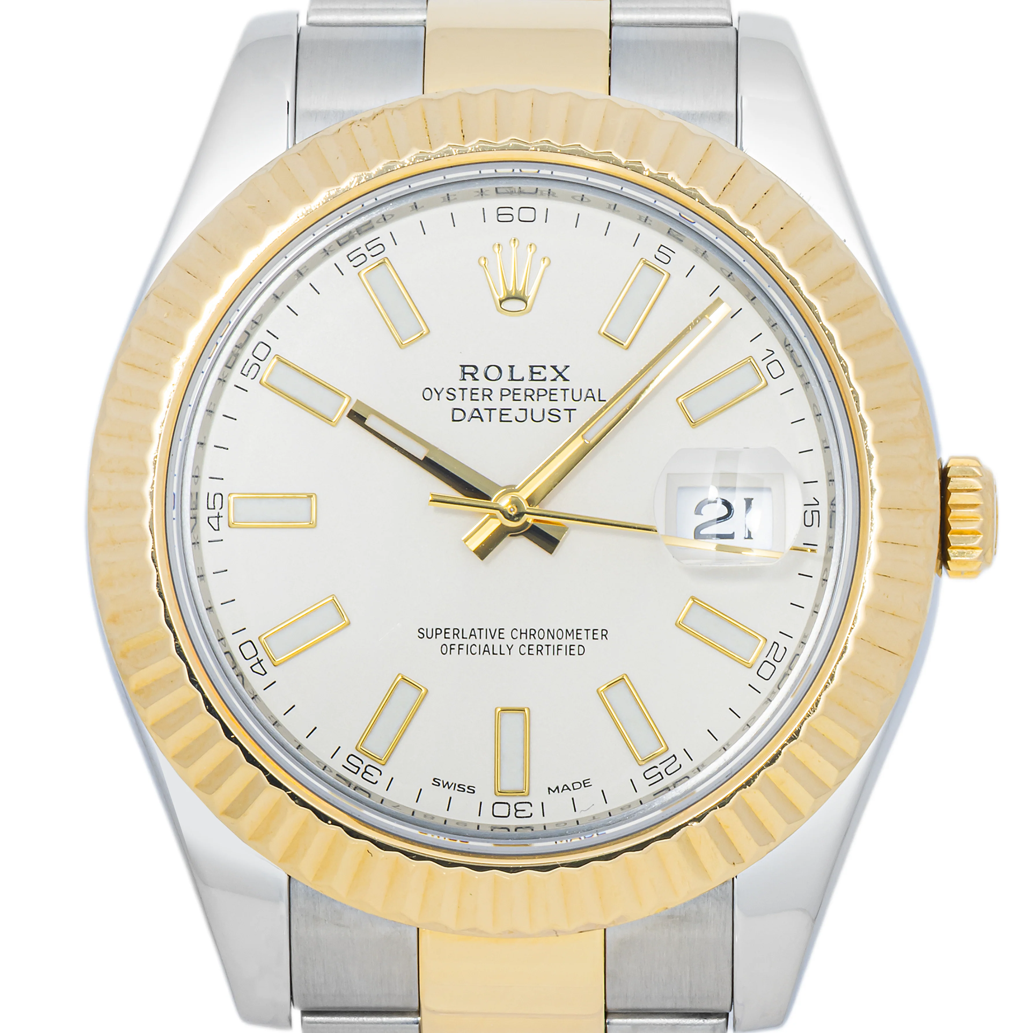 Rolex 116333 Datejust II 41 mm Ivory Stick Dial Oyster Bracelet Box and Papers 2016 - Image 3