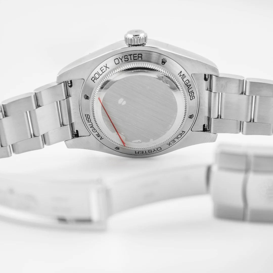 Rolex 116400GV Milgauss 40 mm Smooth Bezel Black Index Dial Oyster Bracelet Box and Papers 2021 - Image 8