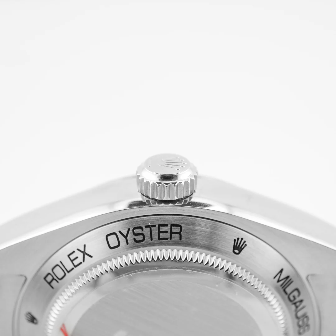 Rolex 116400GV Milgauss 40 mm Smooth Bezel Black Index Dial Oyster Bracelet Box and Papers 2021 - Image 9