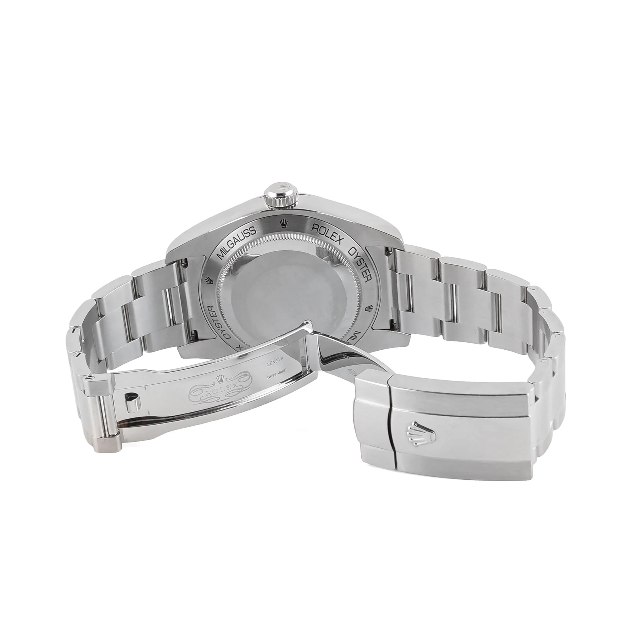 Rolex 116400GV Milgauss 40 mm Smooth Bezel Blue Index Dial Oyster Bracelet Box and Papers 2019 - Image 4