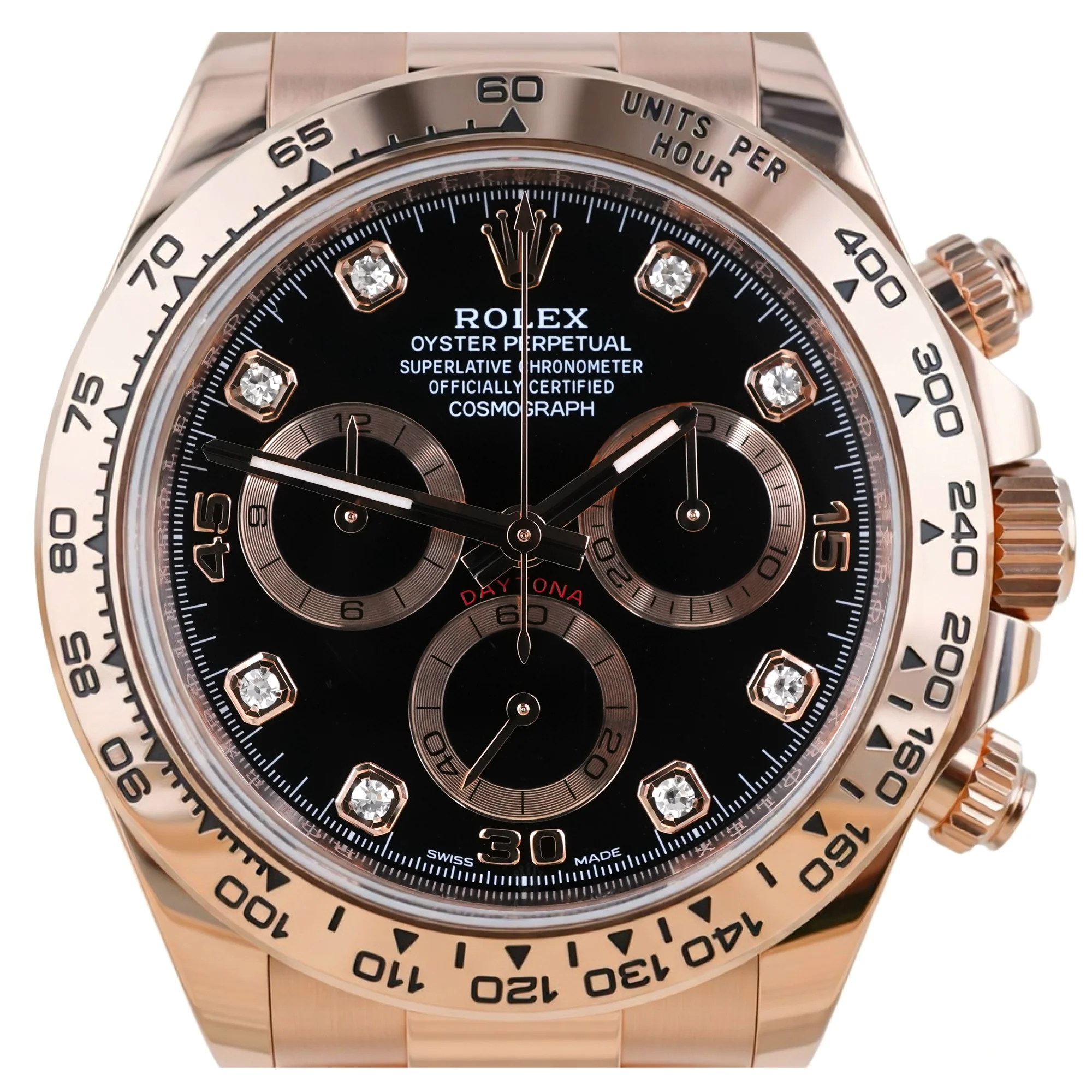 Rolex 116505 Cosmograph Daytona 40 mm 18K Rose Gold Black Diamond Dial with Box 2021 - Image 3