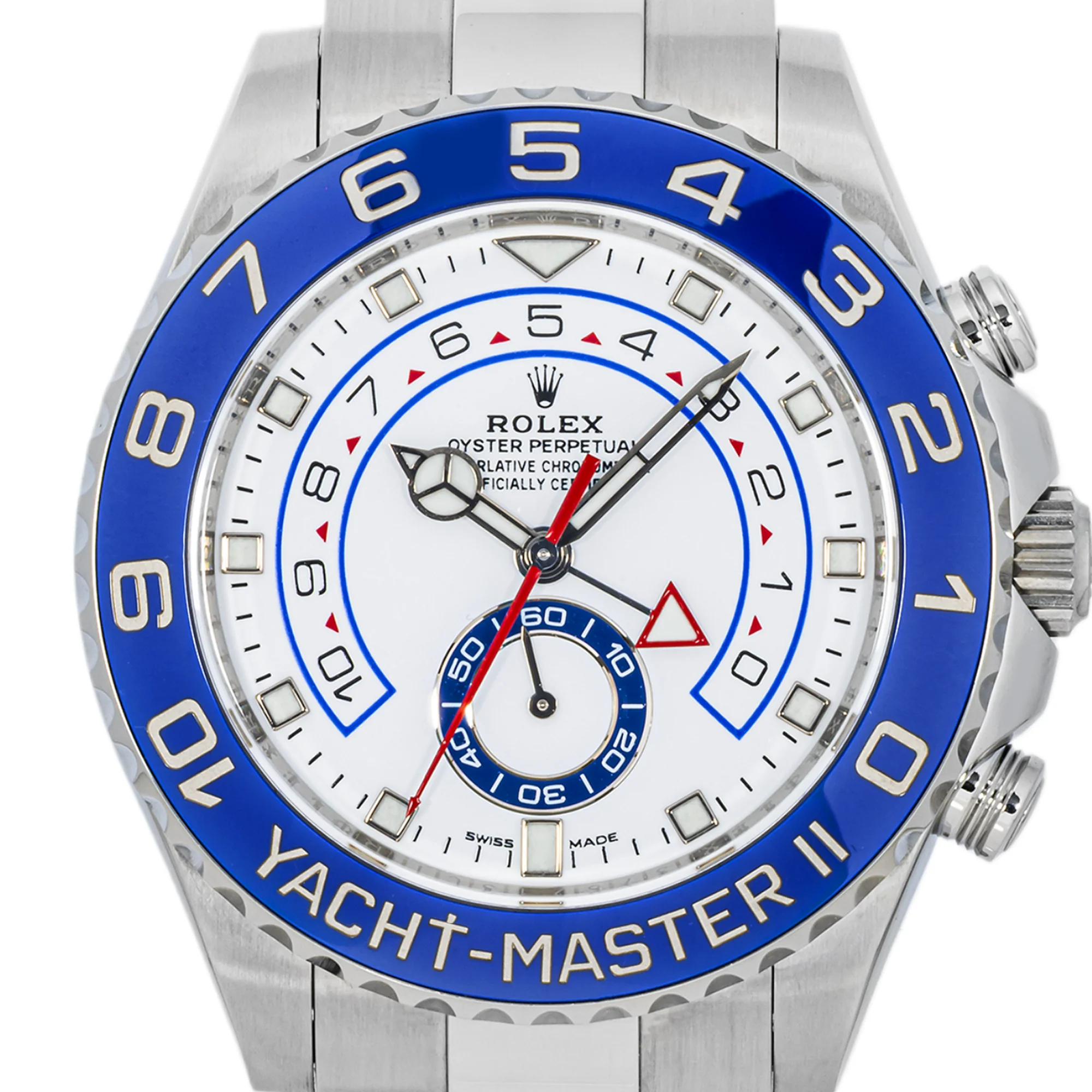 Rolex 116680 Yacht-Master II 44 mm White Dial Blue Ceramic Bezel Box and Papers 2018 - Image 3