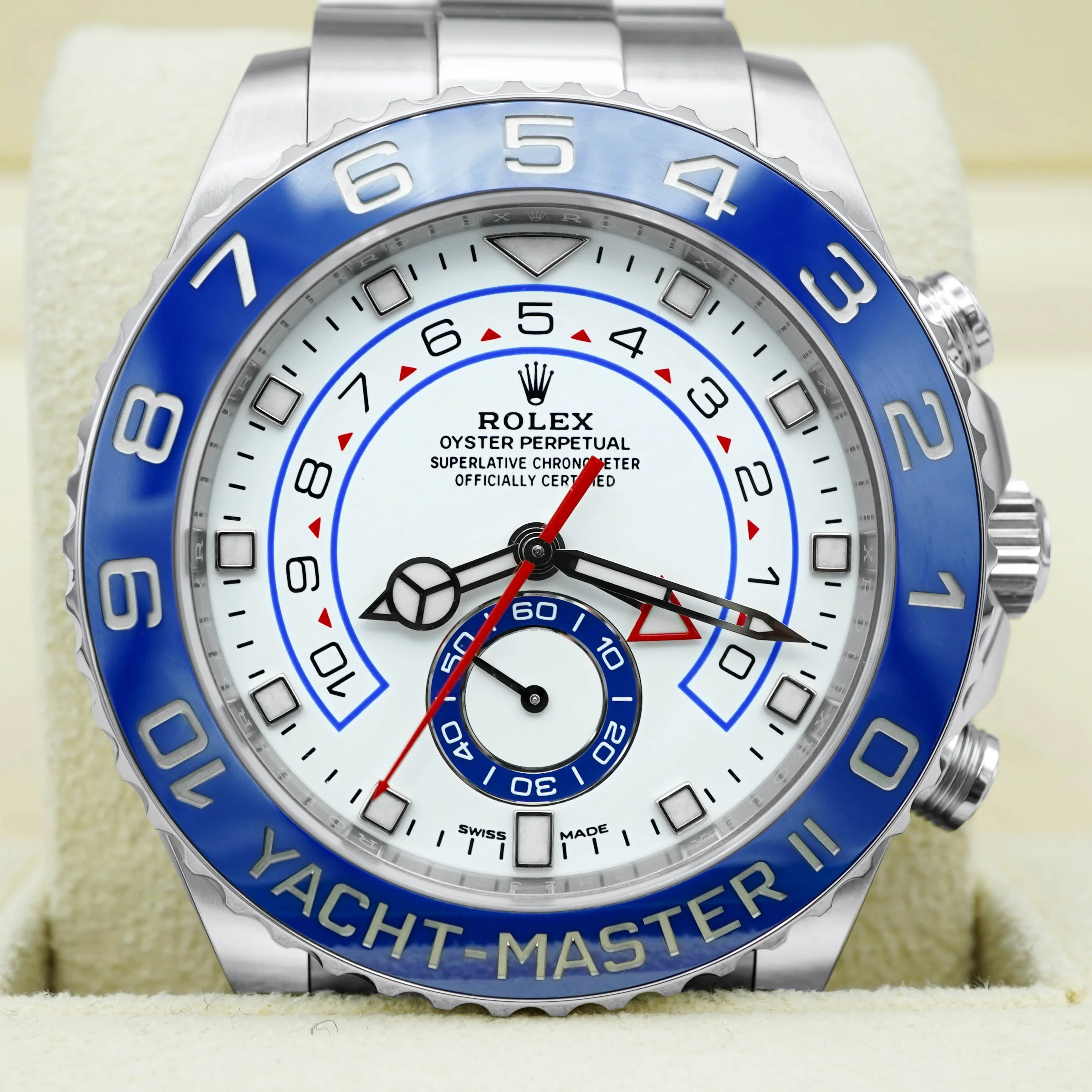 Rolex 116680 Yacht-Master II 44 mm White Dial Blue Ceramic Bezel Box and Papers 2022 - Image 3