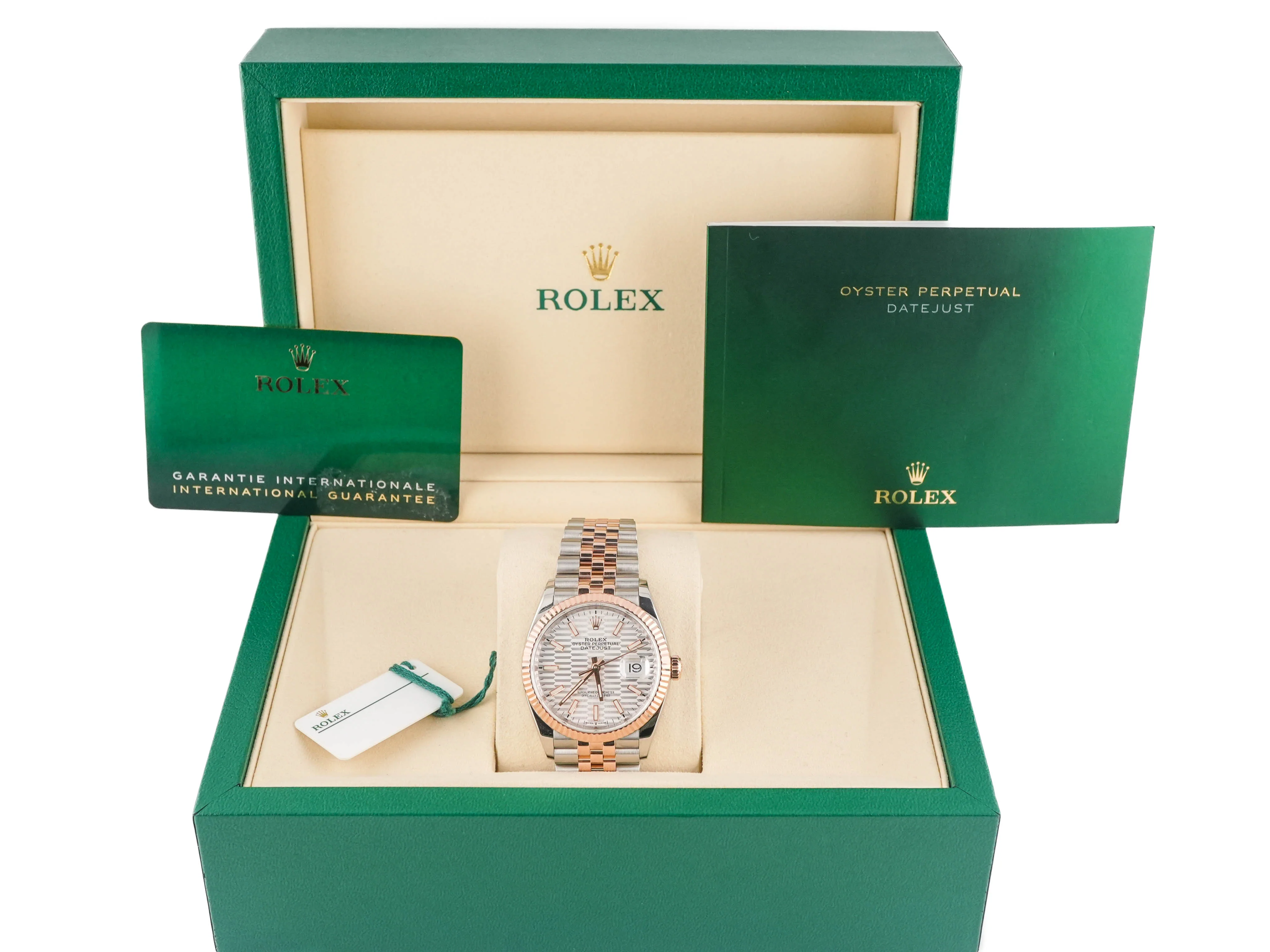 Rolex 126231 Datejust 36 mm Silver Fluted Motif Index Dial Jubilee Bracelet Box and Papers 2022 - Image 2
