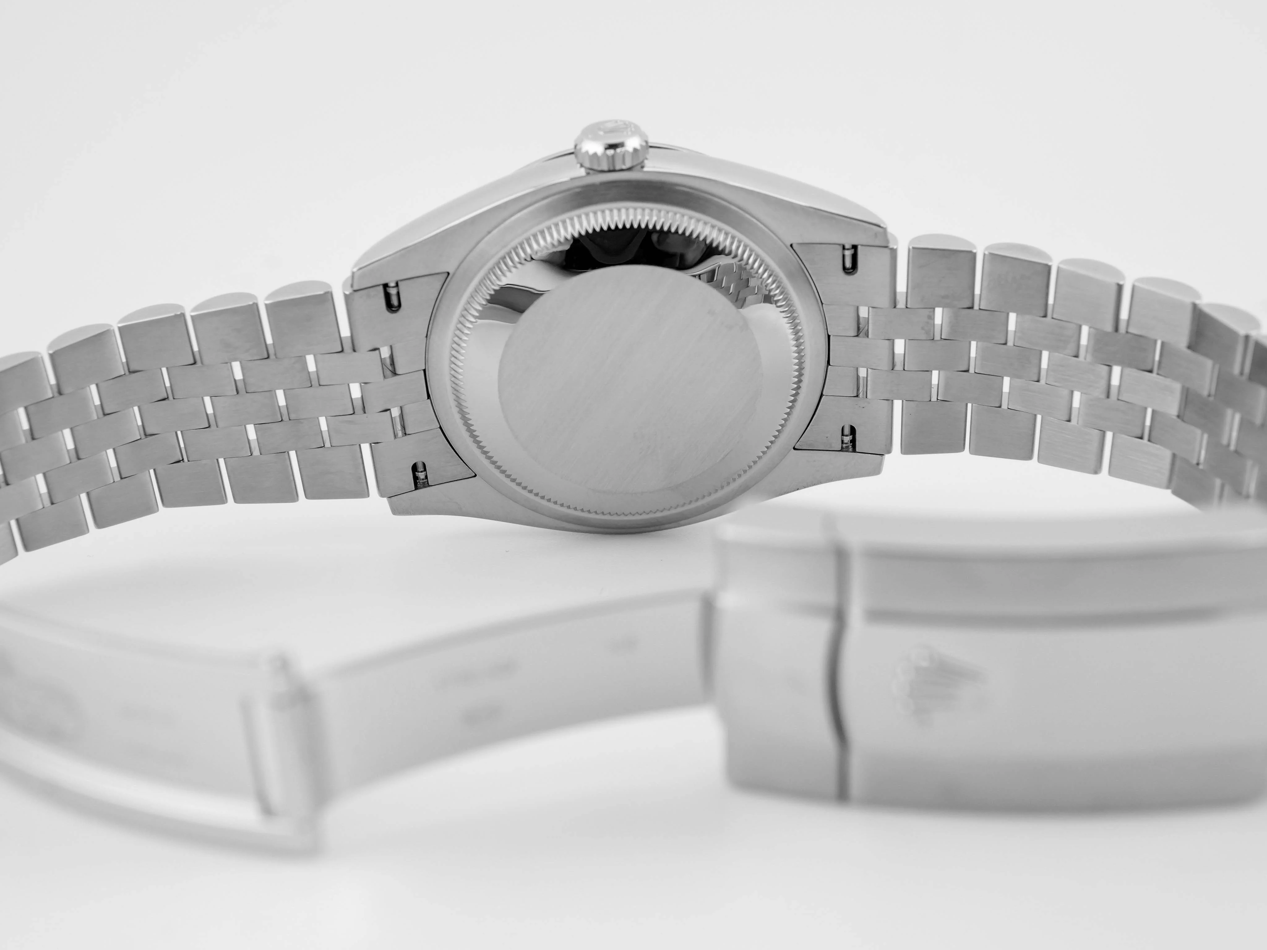Rolex 126234 Datejust 36 mm Fluted Bezel White Roman Dial Jubilee Bracelet Box and Papers 2021 - Image 10