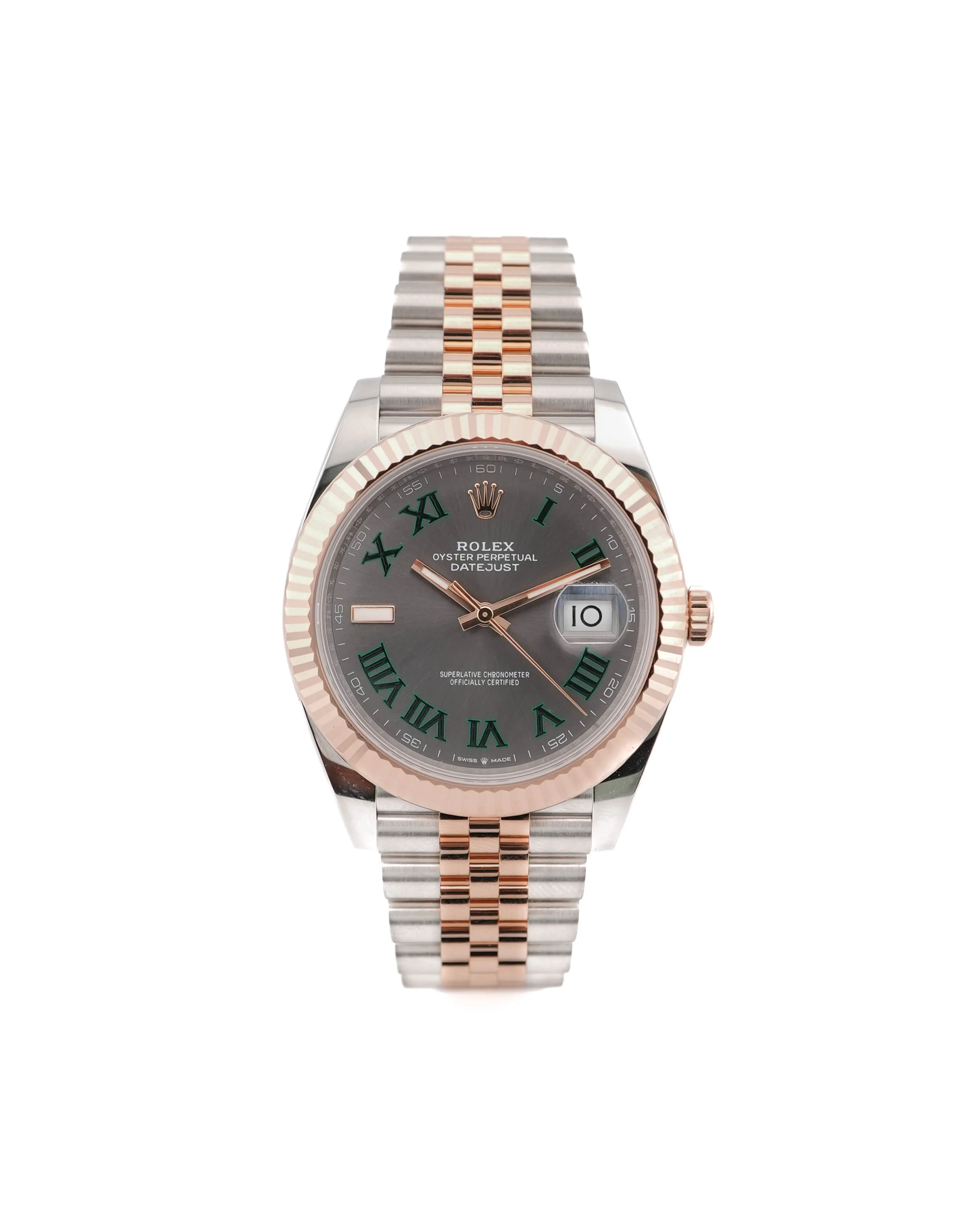 Rolex 126331 Datejust 41 mm 18k Rose Gold Wimbledon Dial Jubilee Bracelet Complete Set 2025 - Image 11