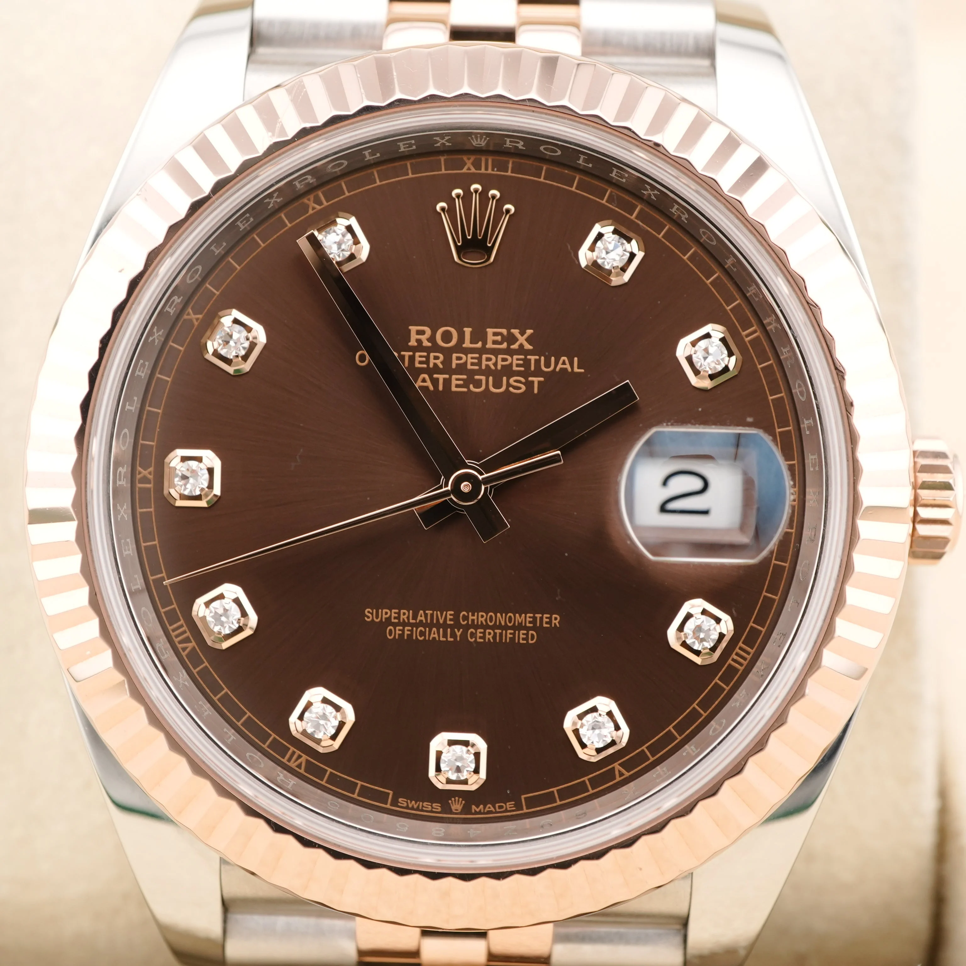 Rolex 126331 Datejust 41 mm Chocolate Brown Diamond Dial Jubilee Bracelet Box and Papers 2022 - Image 3
