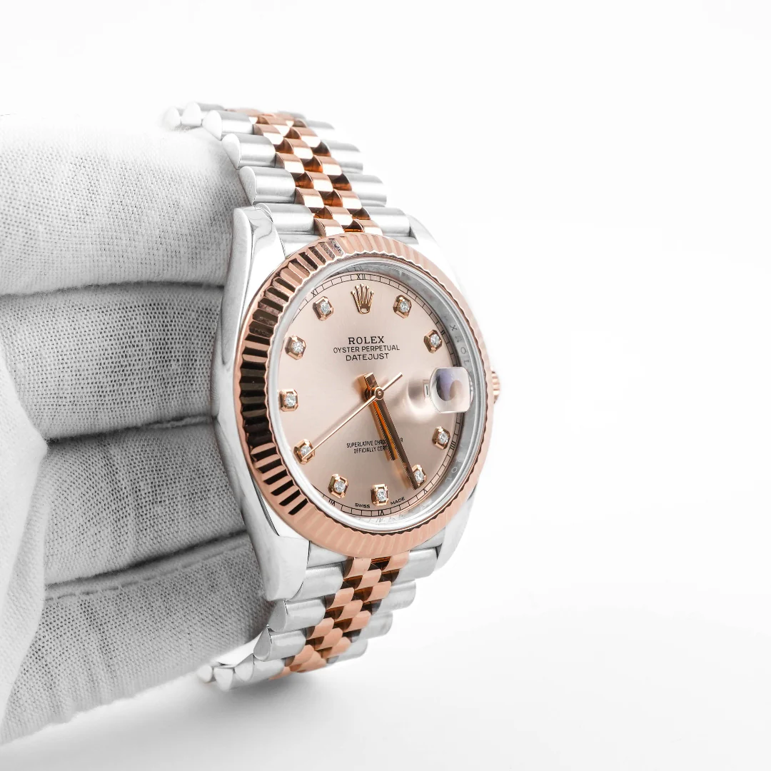 Rolex 126331 Datejust 41 mm Fluted Bezel Sundust Dial Jubilee Bracelet Box and Papers 2016 - Image 4