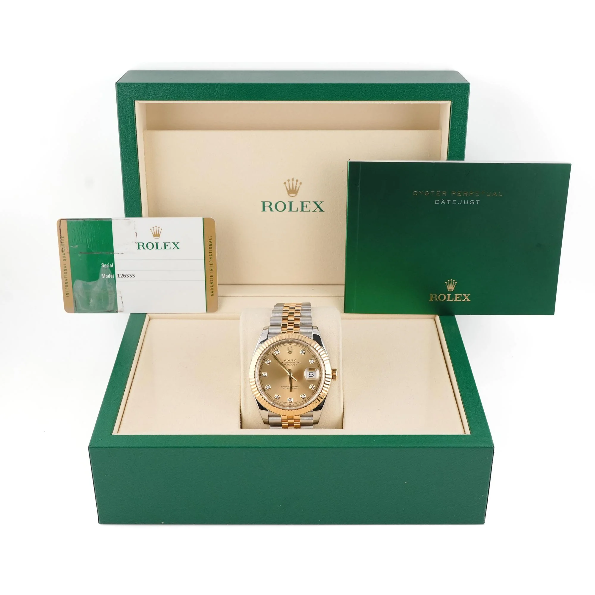 Rolex 126333 Datejust 41 mm Fluted Bezel Champagne Dial Jubilee Bracelet Box and Papers 2017 - Image 2