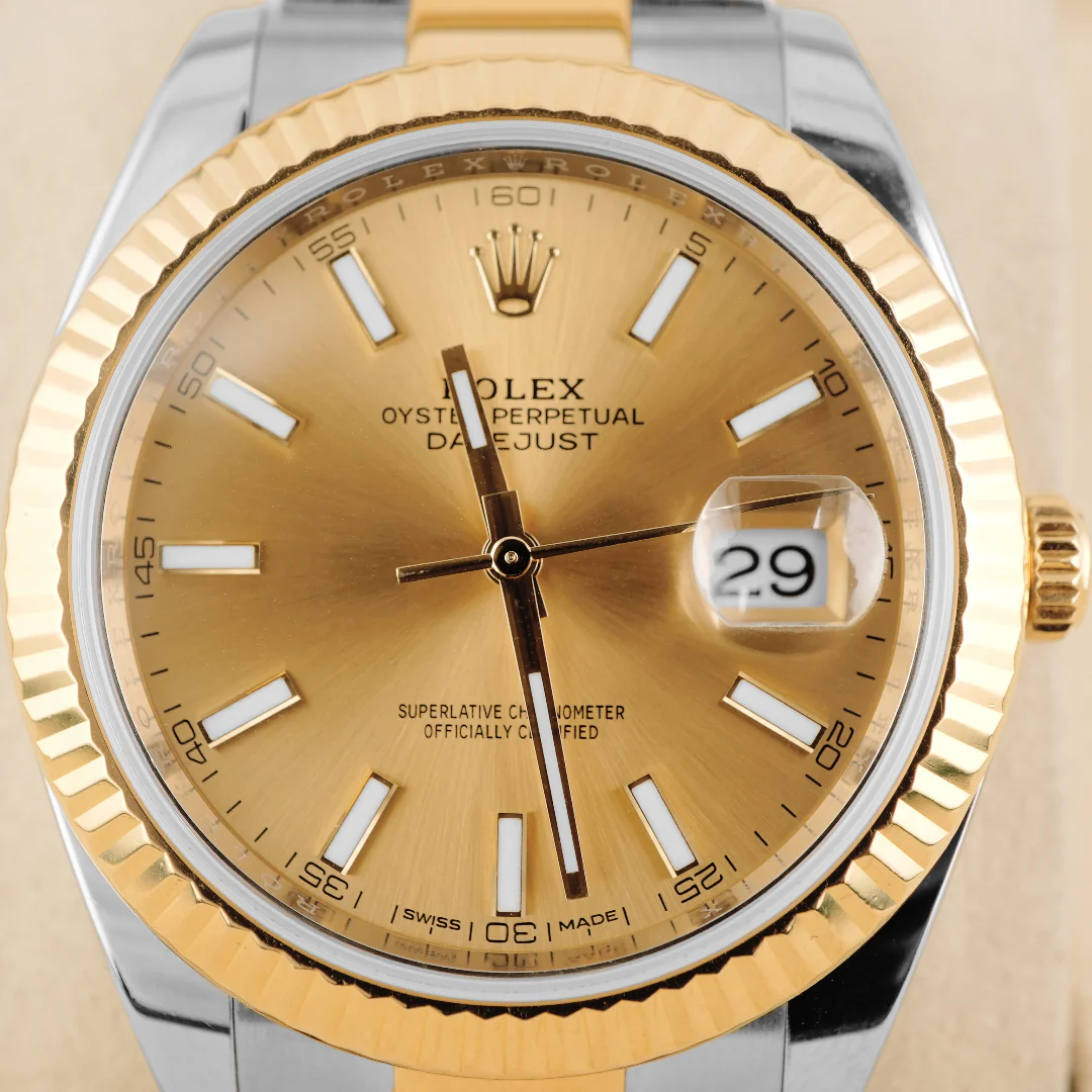 Rolex 126333 Datejust 41 mm Fluted Bezel Champagne Index Dial Oyster Bracelet Box and Papers 2016 - Image 3