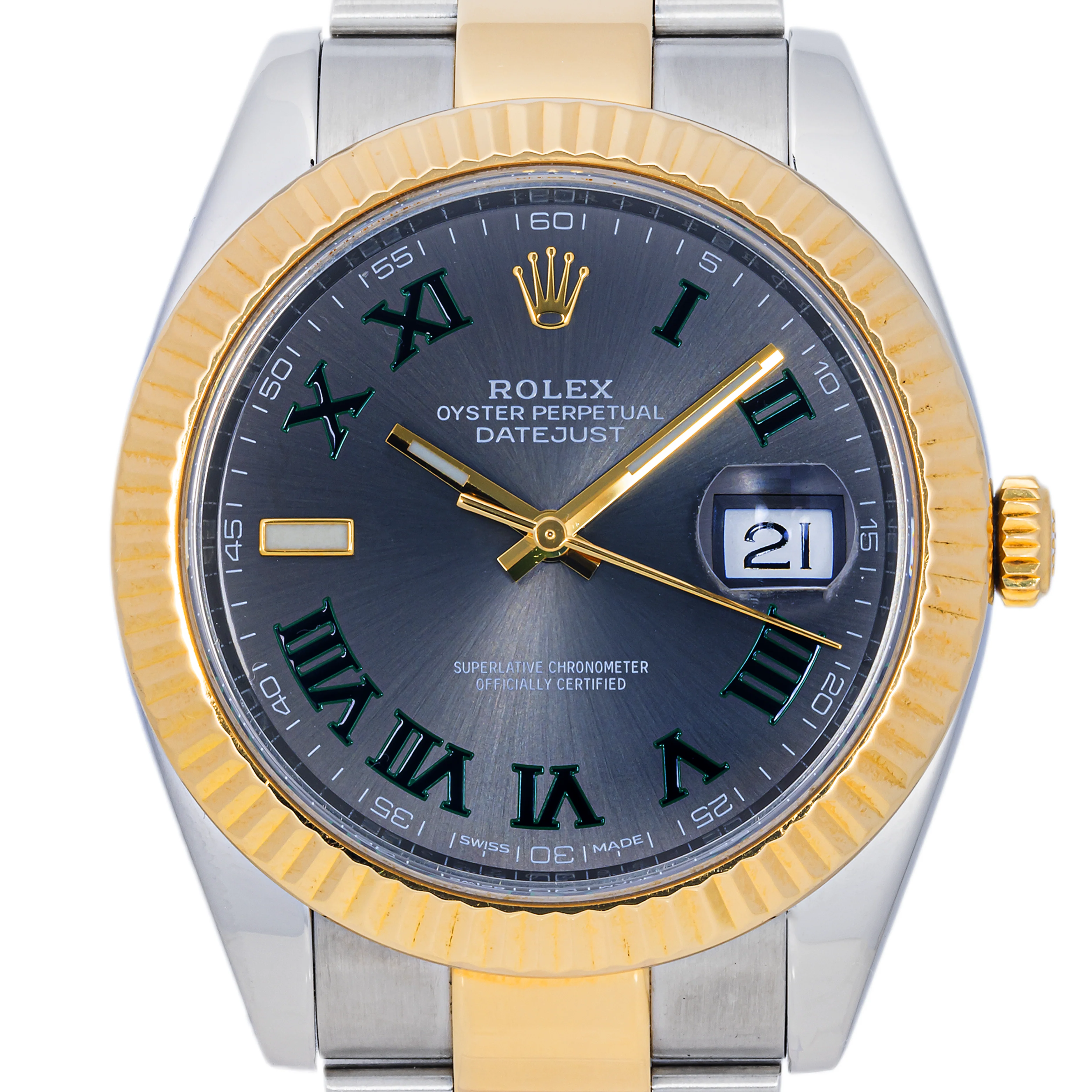 Rolex 126333 Datejust 41 mm Fluted Bezel "Wimbledon" Dial Oyster Bracelet Box and Papers 2017 - Image 3