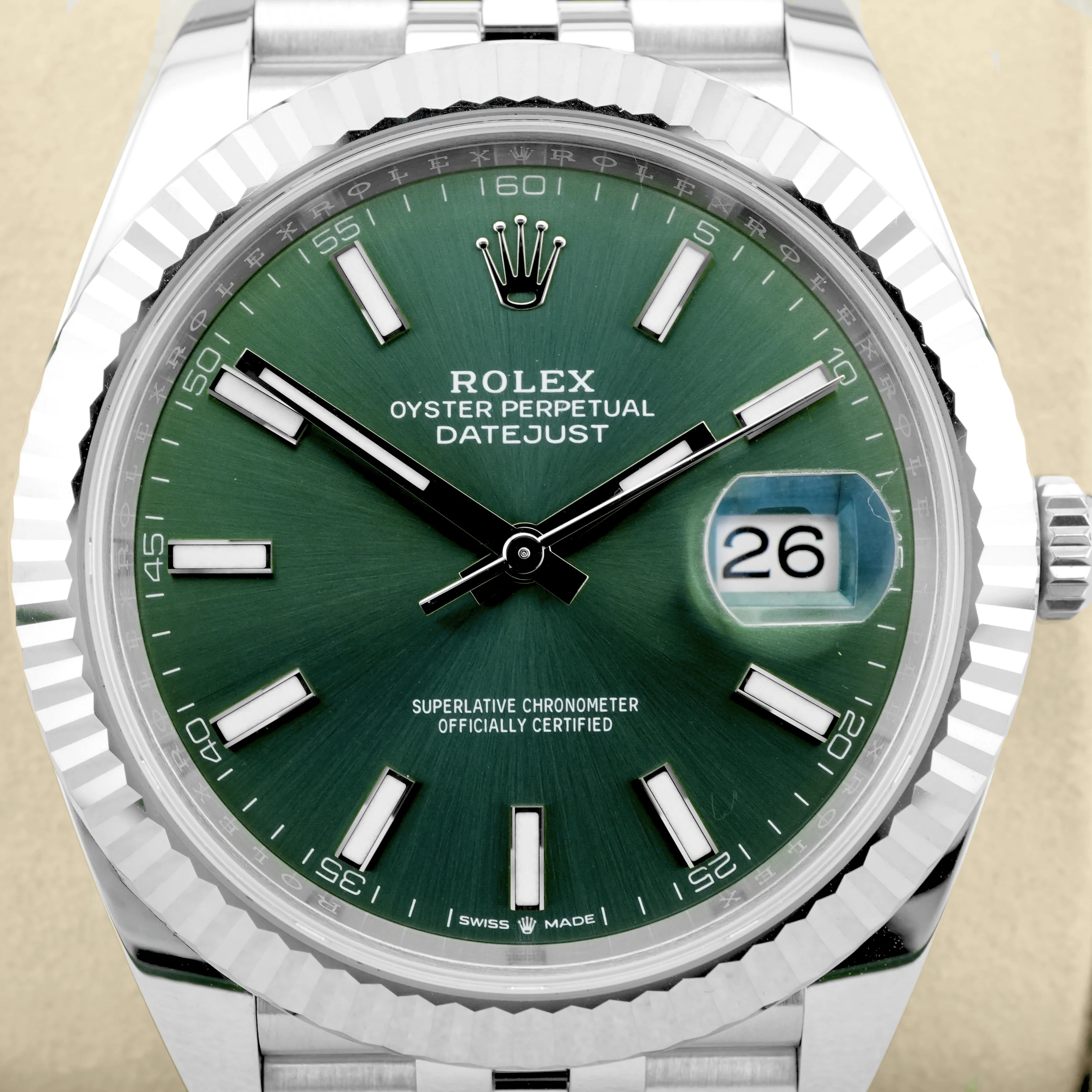 Rolex 126334 Datejust 41mm Mint Green Dial Jubilee Bracelet Box and Papers 2026 - Image 3