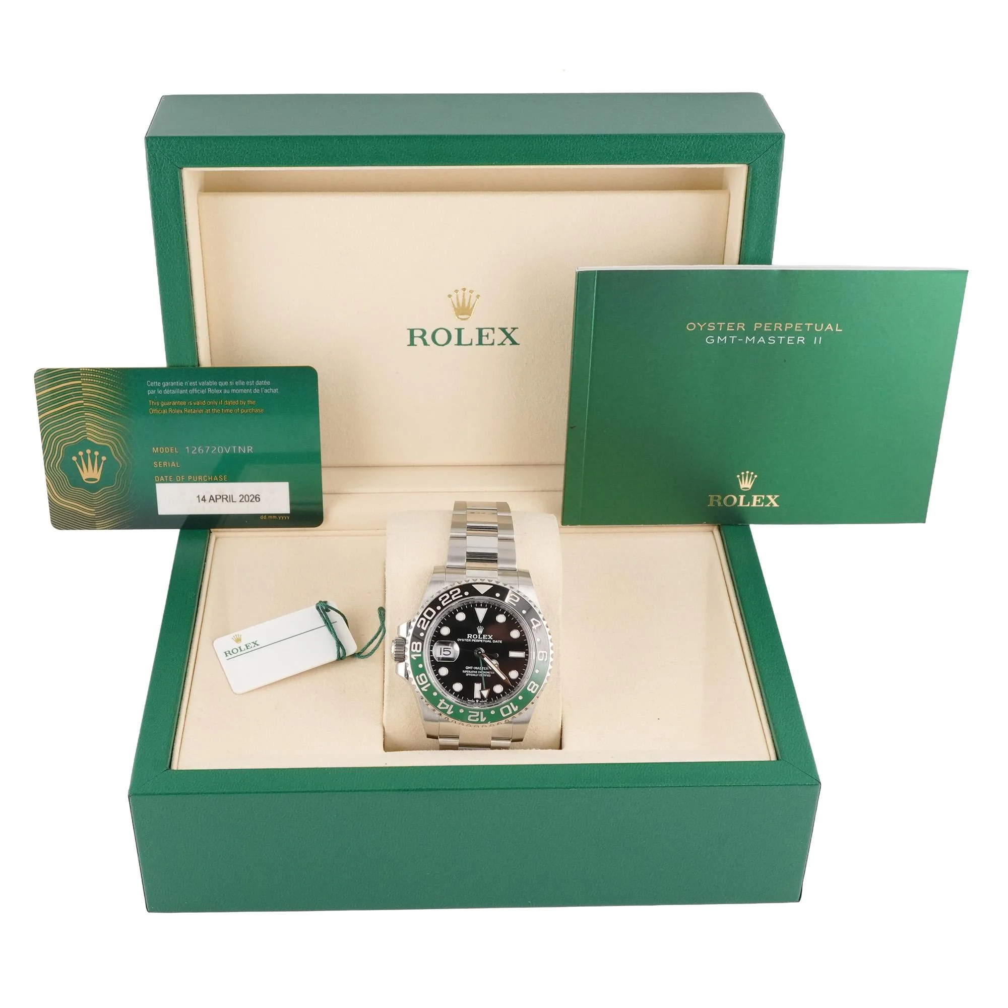 Rolex 126720VTNR GMT-Master II Lefty "Sprite" 40 mm Black Dial Oyster Bracelet Box and Papers 2026 - Image 2